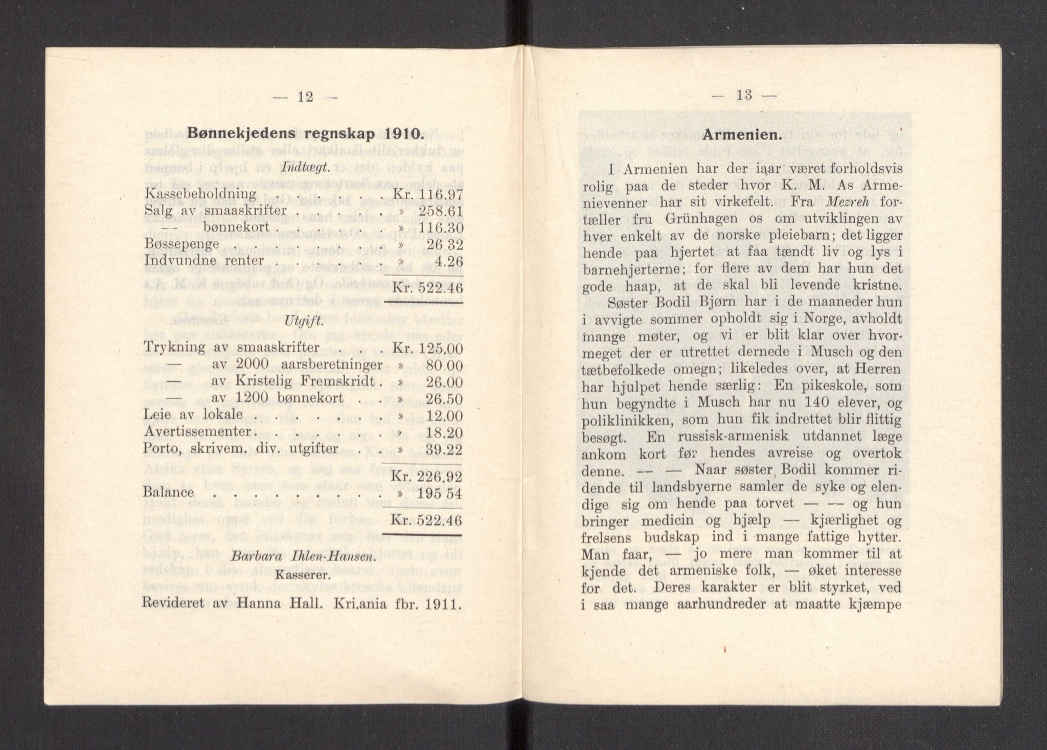 Kvinnelige Misjonsarbeidere, AV/RA-PA-0699/F/Fa/L0001/0007: -- / Årsmeldinger, trykte, 1906-1915