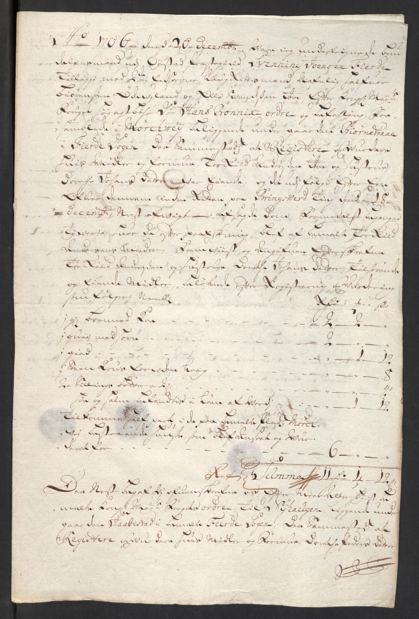 Rentekammeret inntil 1814, Reviderte regnskaper, Fogderegnskap, AV/RA-EA-4092/R39/L2318: Fogderegnskap Nedenes, 1706-1709, p. 137