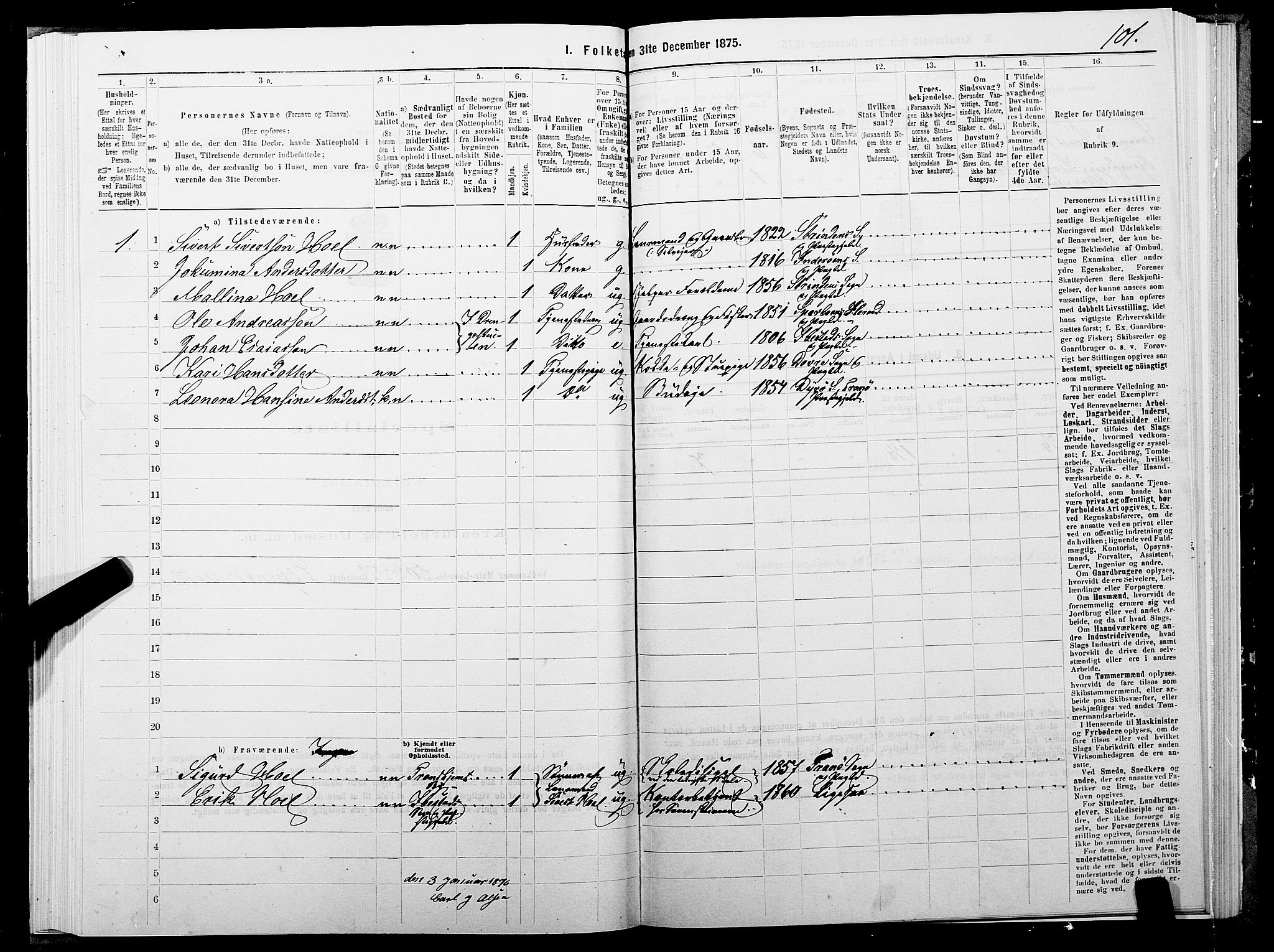 SATØ, 1875 census for 1927P Tranøy, 1875, p. 2101