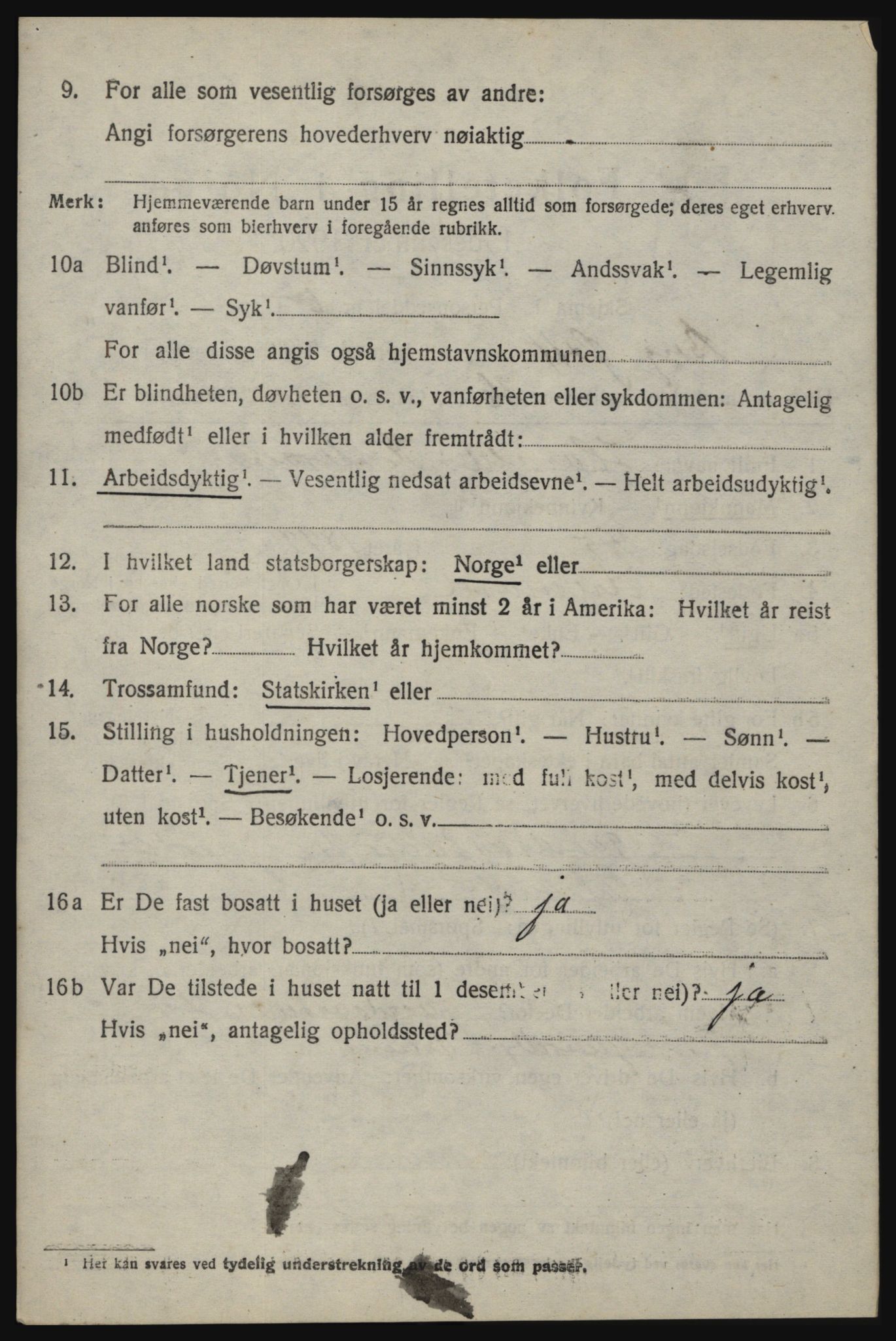 SAO, 1920 census for Berg, 1920, p. 9580