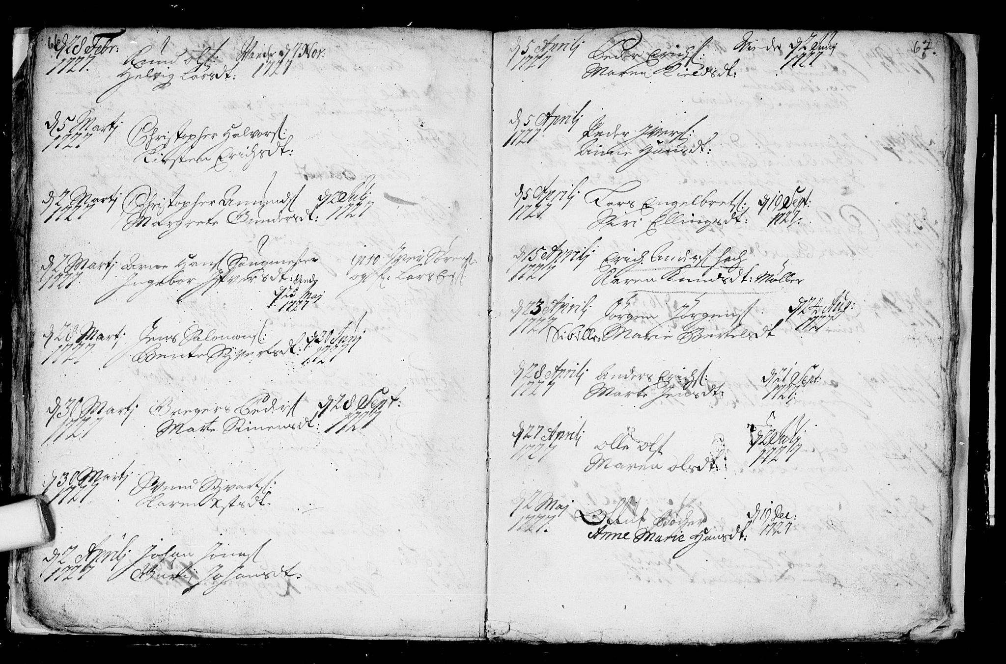 Aker prestekontor kirkebøker, AV/SAO-A-10861/F/L0003: Parish register (official) no. 3, 1723-1731, p. 66-67