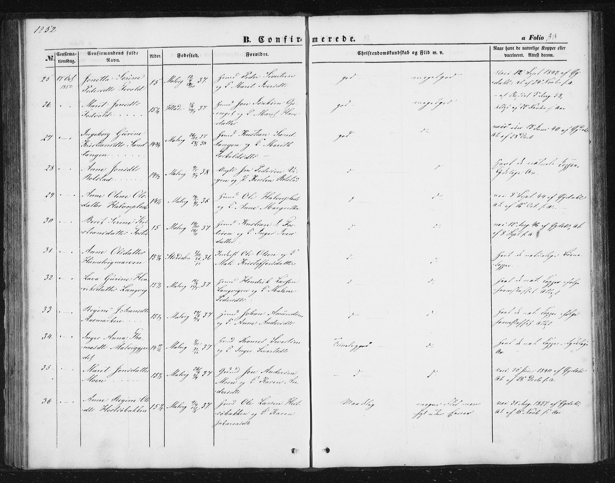 Ministerialprotokoller, klokkerbøker og fødselsregistre - Sør-Trøndelag, AV/SAT-A-1456/616/L0407: Parish register (official) no. 616A04, 1848-1856, p. 88