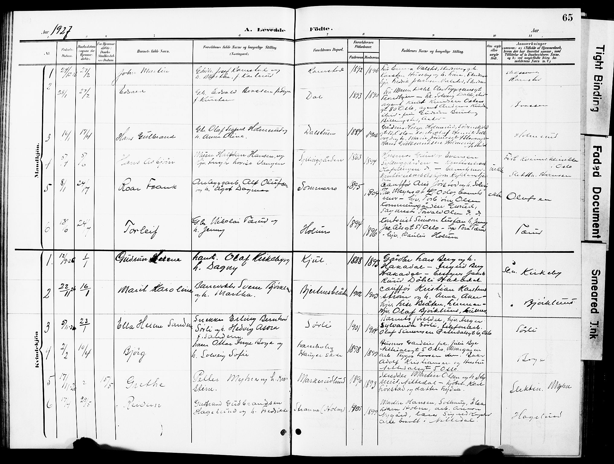 Nittedal prestekontor Kirkebøker, SAO/A-10365a/G/Ga/L0003: Parish register (copy) no. I 3, 1902-1929, p. 65