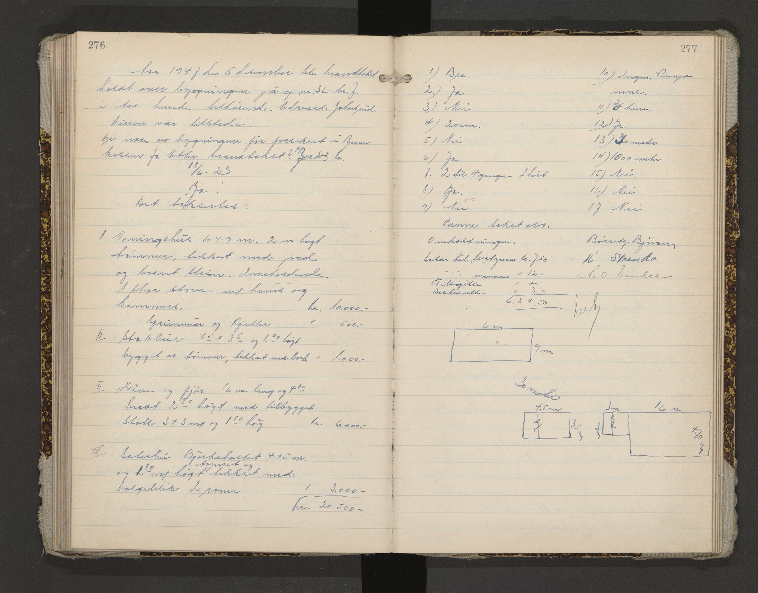 Ål lensmannskontor, AV/SAKO-A-519/Y/Yd/Yda/L0003: Branntakstprotokoll, 1941-1950, p. 276-277