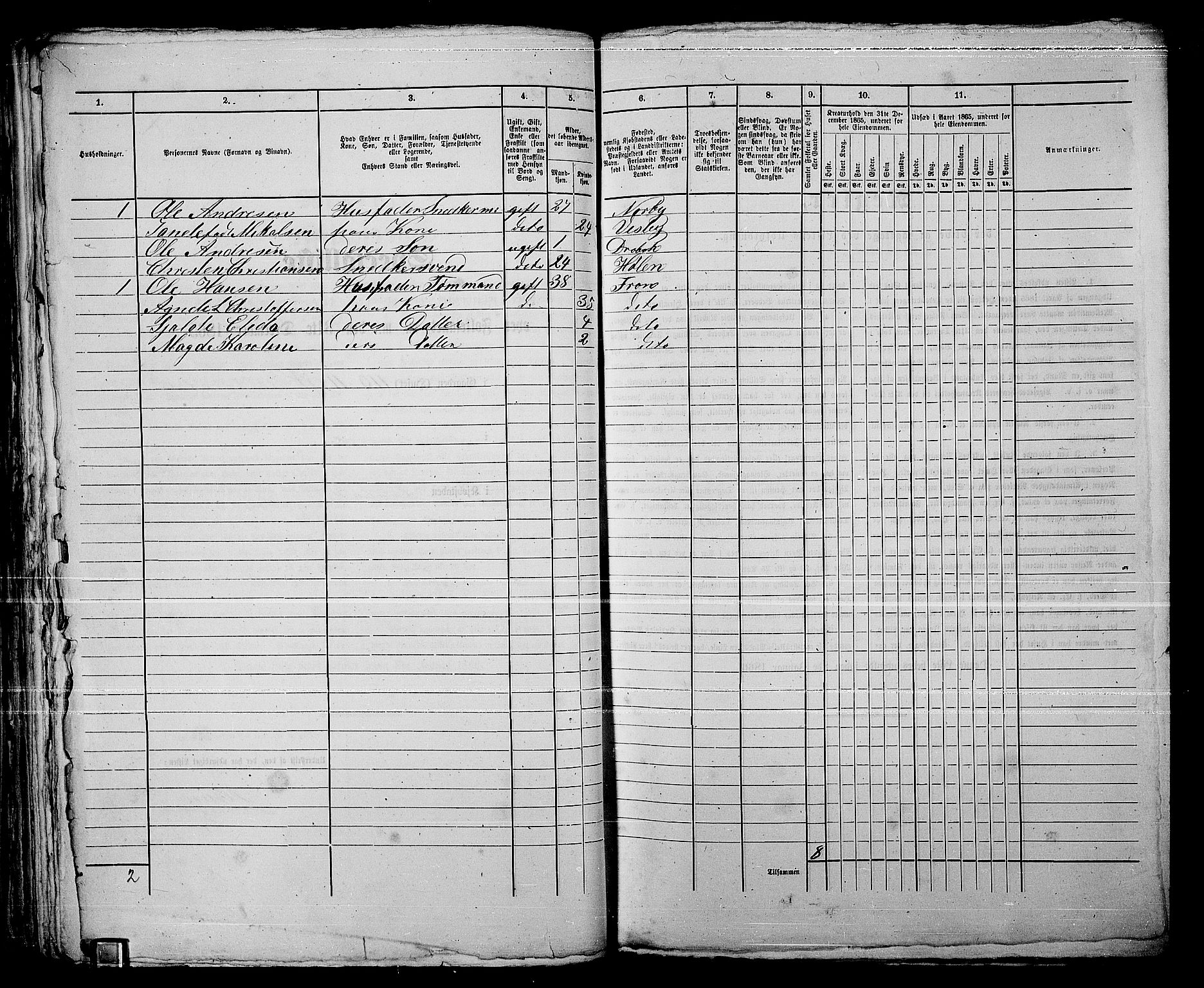 RA, 1865 census for Drøbak/Drøbak, 1865, p. 91