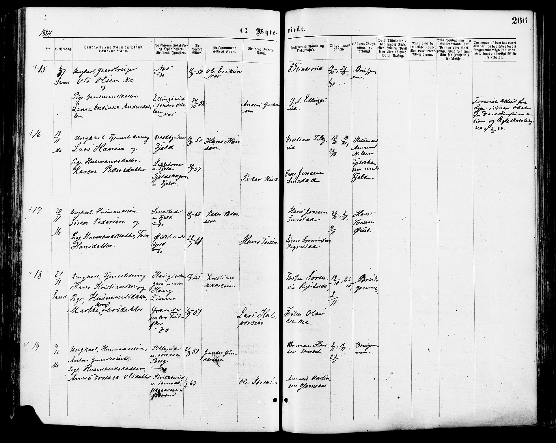 Nord-Odal prestekontor, AV/SAH-PREST-032/H/Ha/Haa/L0005: Parish register (official) no. 5, 1874-1885, p. 266