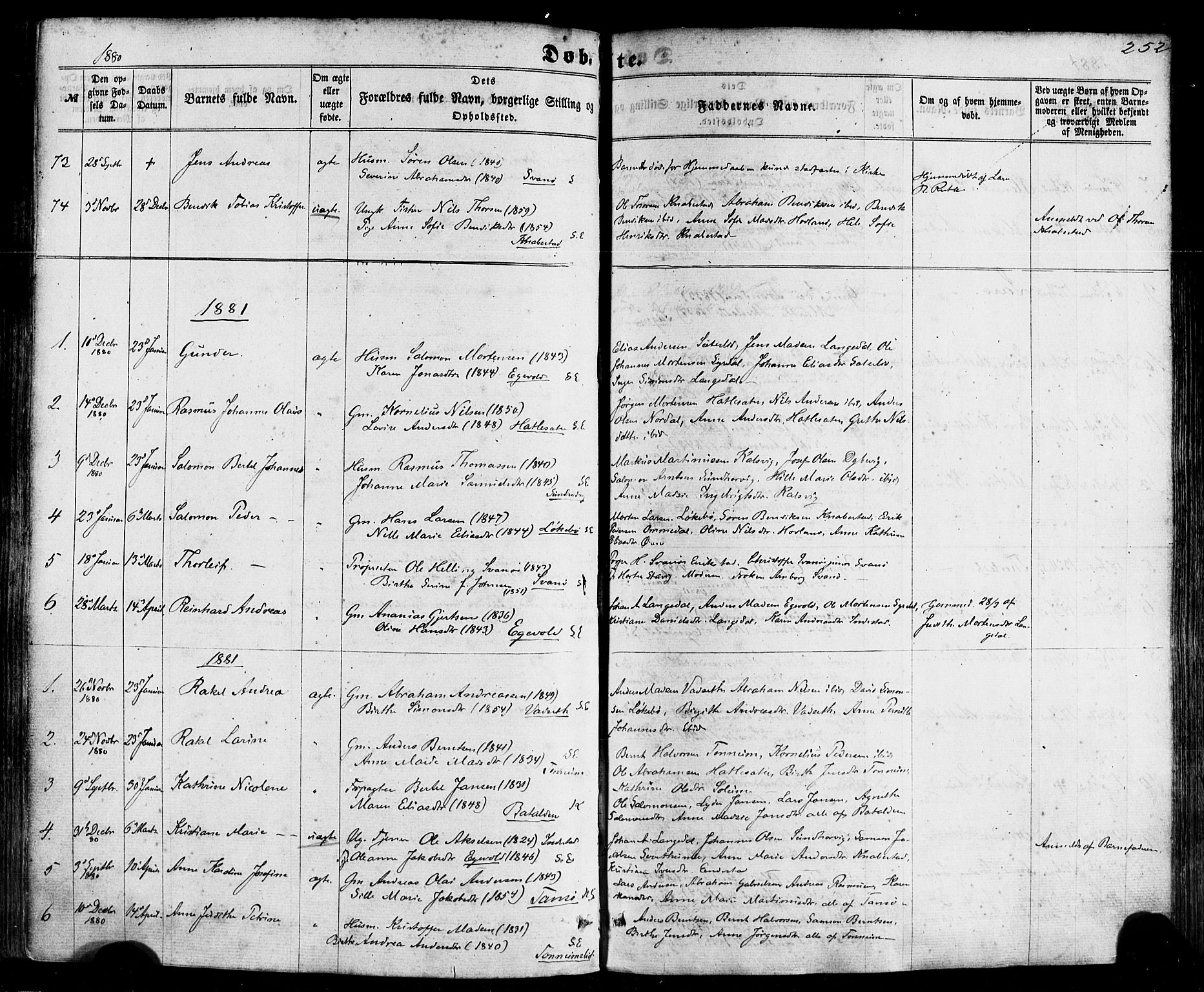 Kinn sokneprestembete, SAB/A-80801/H/Haa/Haaa/L0006: Parish register (official) no. A 6, 1857-1885, p. 252