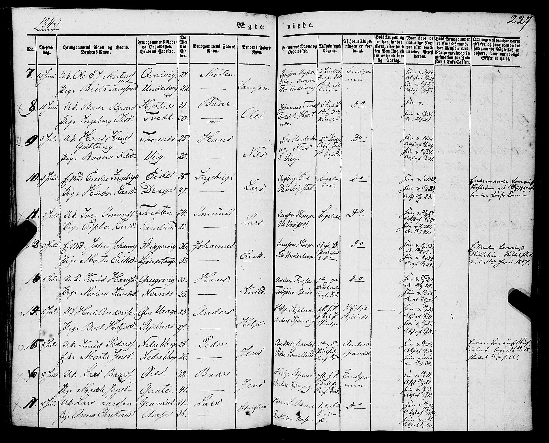 Strandebarm sokneprestembete, AV/SAB-A-78401/H/Haa: Parish register (official) no. A 7, 1844-1872, p. 227