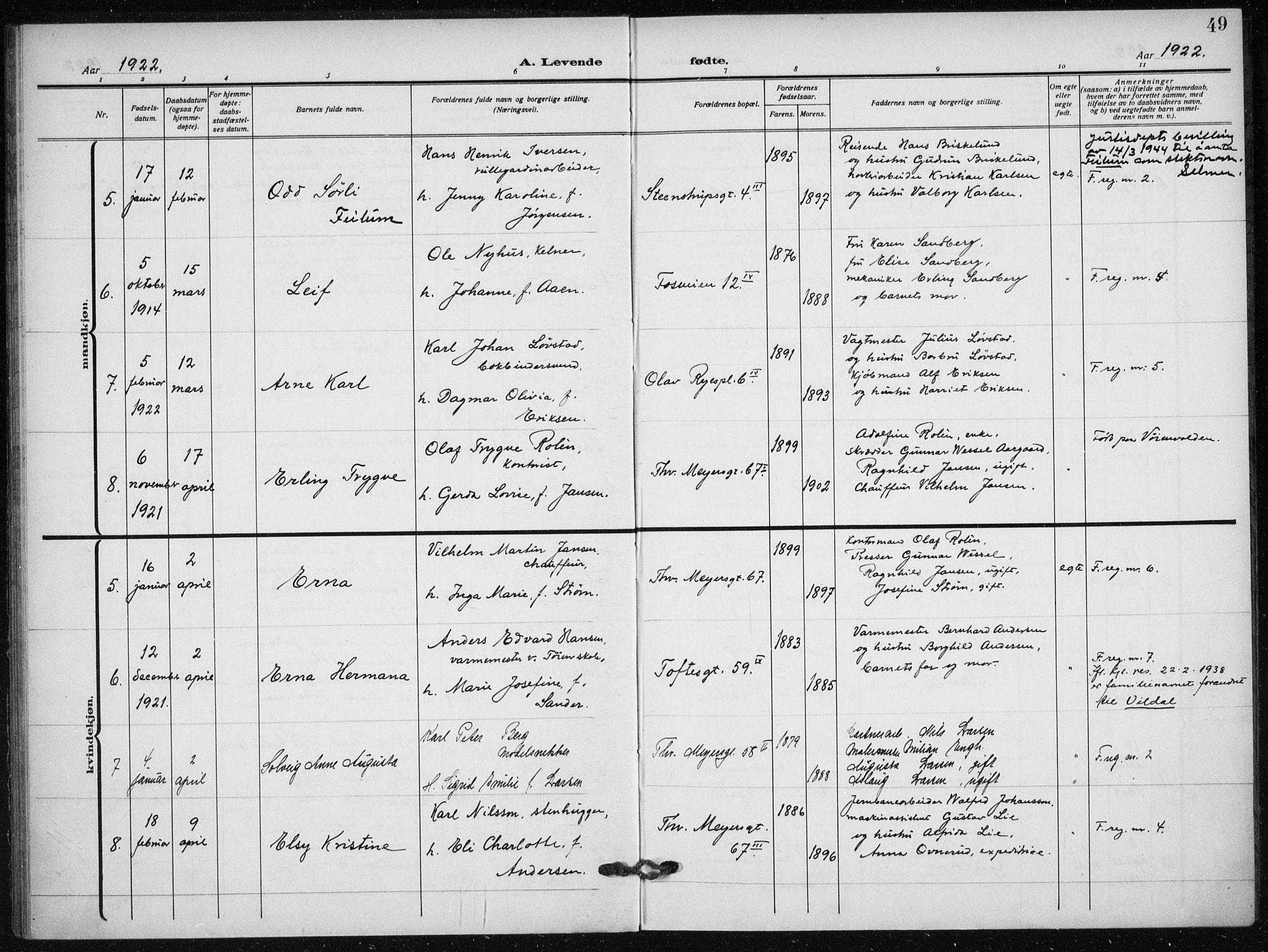 Hauge prestekontor Kirkebøker, AV/SAO-A-10849/F/Fa/L0001: Parish register (official) no. 1, 1917-1938, p. 49