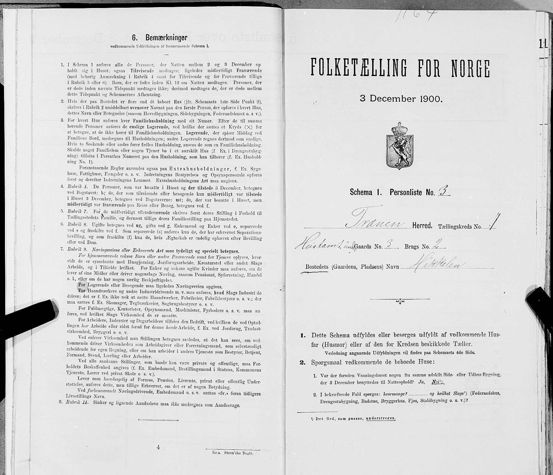 SAT, 1900 census for Træna, 1900, p. 16