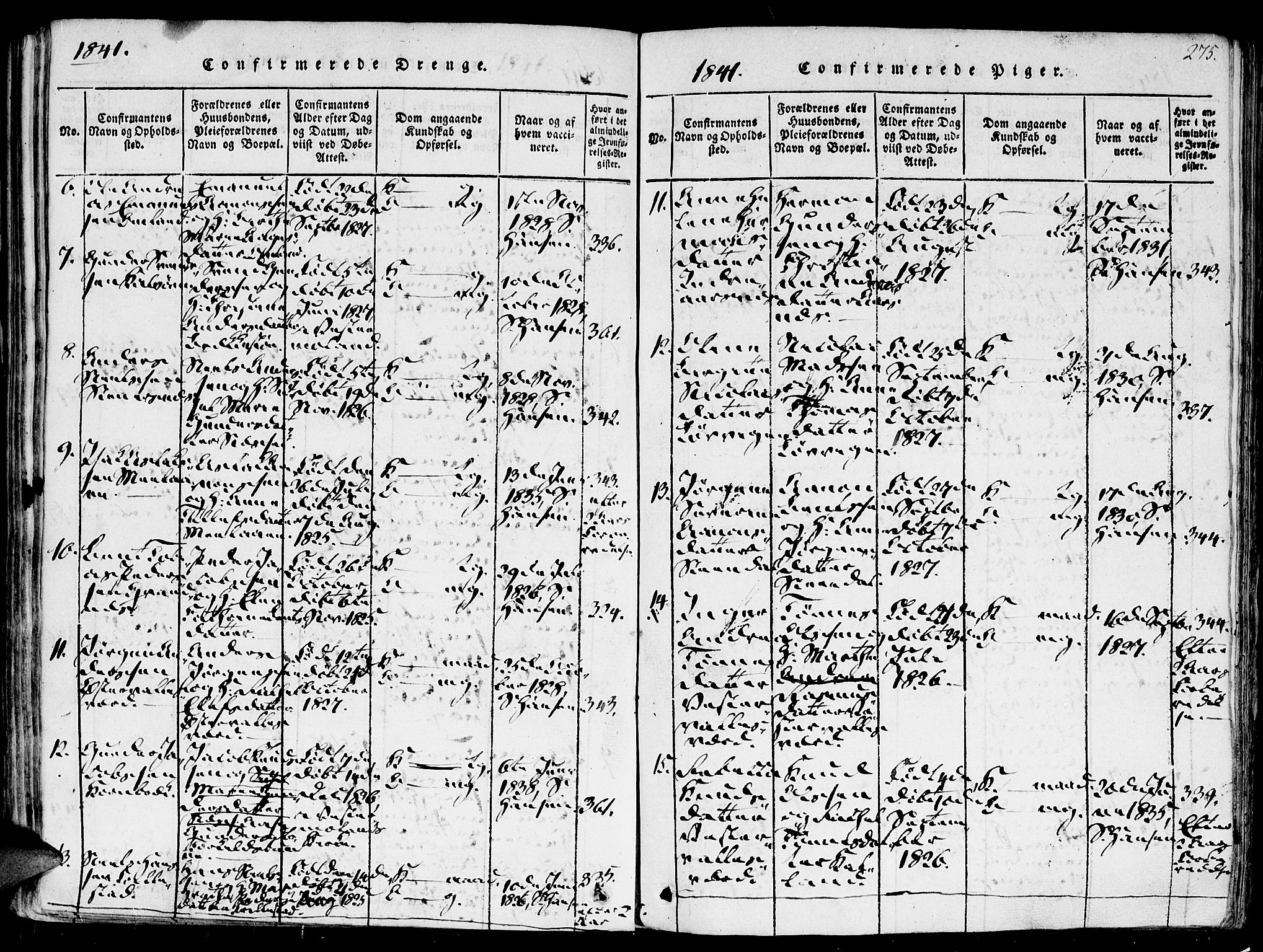 Høvåg sokneprestkontor, AV/SAK-1111-0025/F/Fa/L0001: Parish register (official) no. A 1, 1816-1843, p. 275