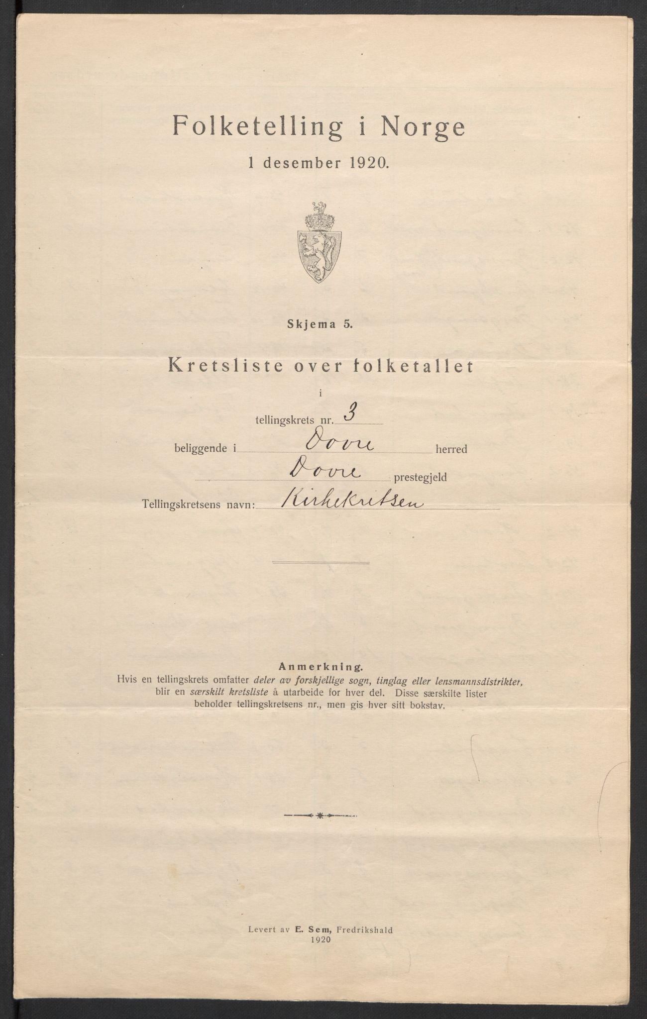 SAH, 1920 census for Dovre, 1920, p. 17