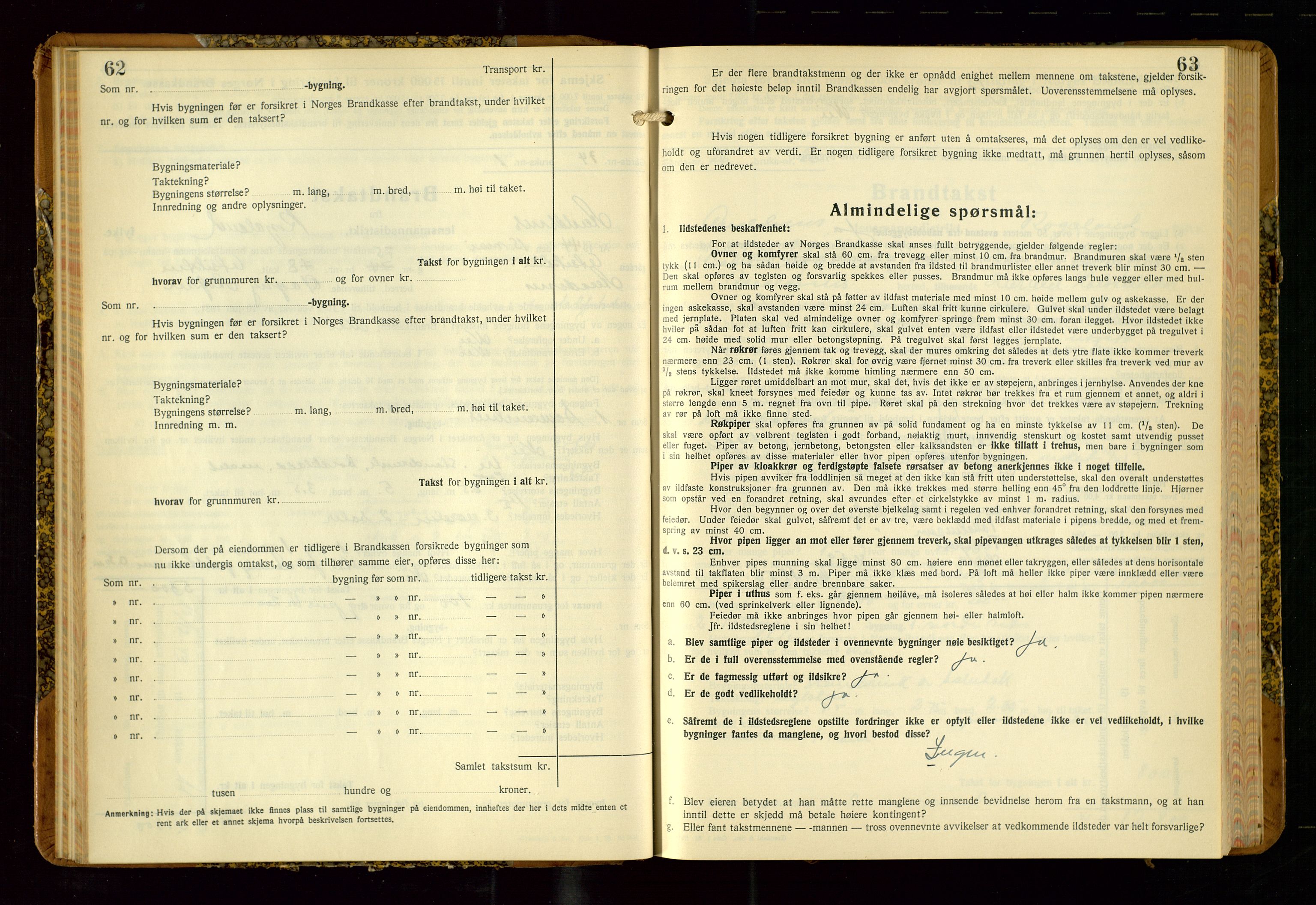 Avaldsnes lensmannskontor, AV/SAST-A-100286/Gob/L0002: "Branntakstprotokoll for Avaldsnes lensmannsdistrikt Rogaland fylke", 1940-1950, p. 62-63