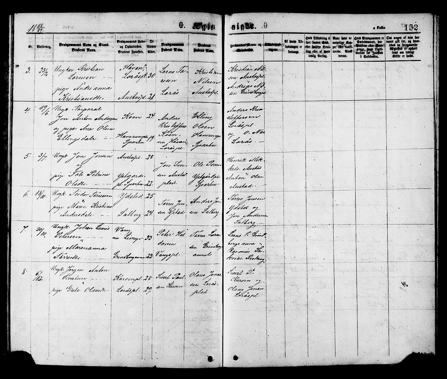 Ministerialprotokoller, klokkerbøker og fødselsregistre - Nord-Trøndelag, AV/SAT-A-1458/731/L0311: Parish register (copy) no. 731C02, 1875-1911, p. 152