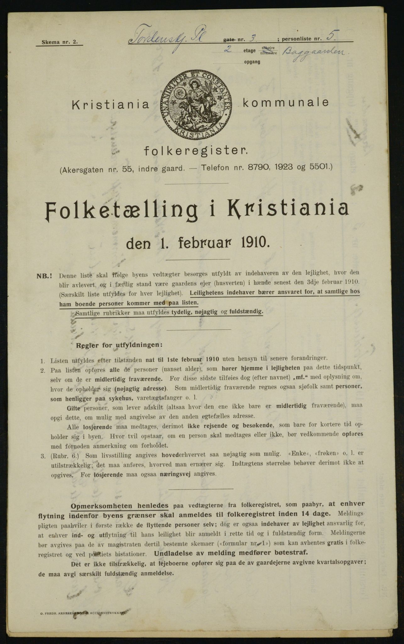 OBA, Municipal Census 1910 for Kristiania, 1910, p. 108068