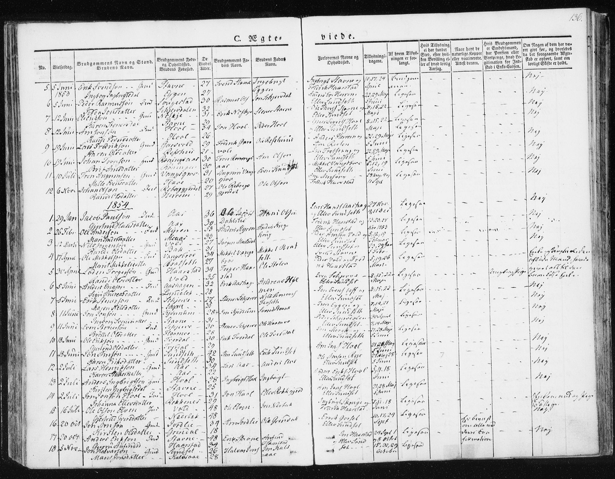 Ministerialprotokoller, klokkerbøker og fødselsregistre - Sør-Trøndelag, SAT/A-1456/674/L0869: Parish register (official) no. 674A01, 1829-1860, p. 136