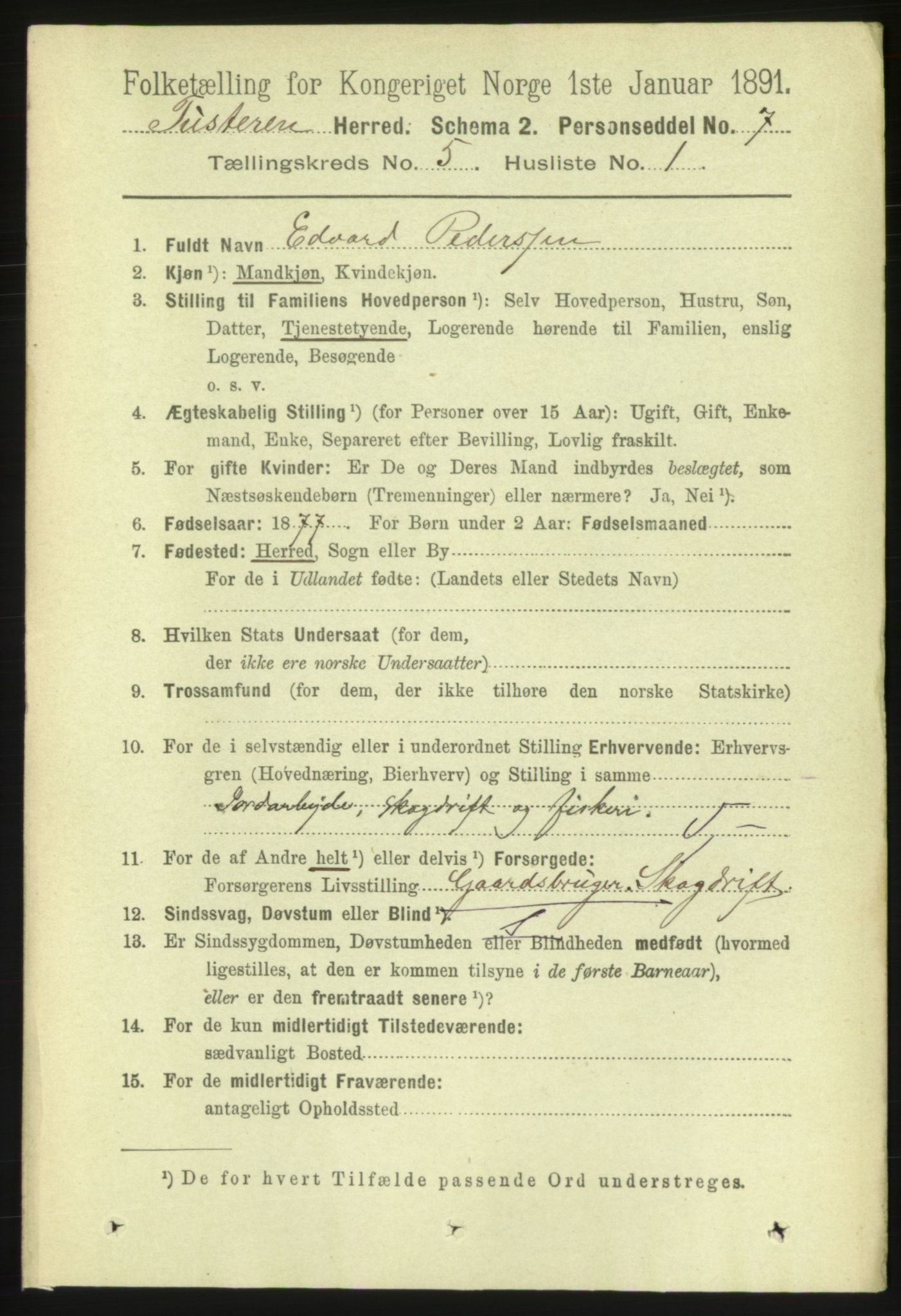 RA, 1891 census for 1572 Tustna, 1891, p. 1717