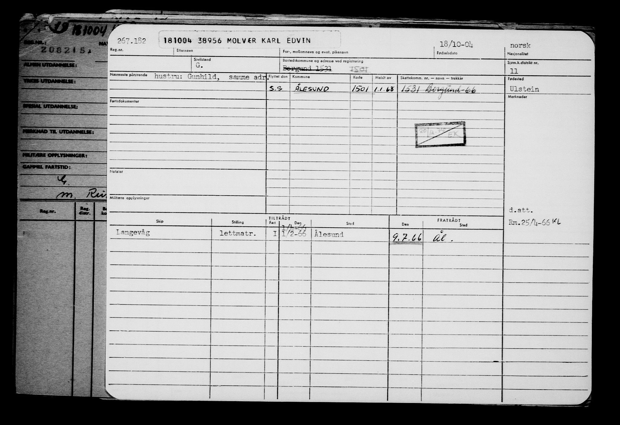 Direktoratet for sjømenn, AV/RA-S-3545/G/Gb/L0056: Hovedkort, 1904, p. 193