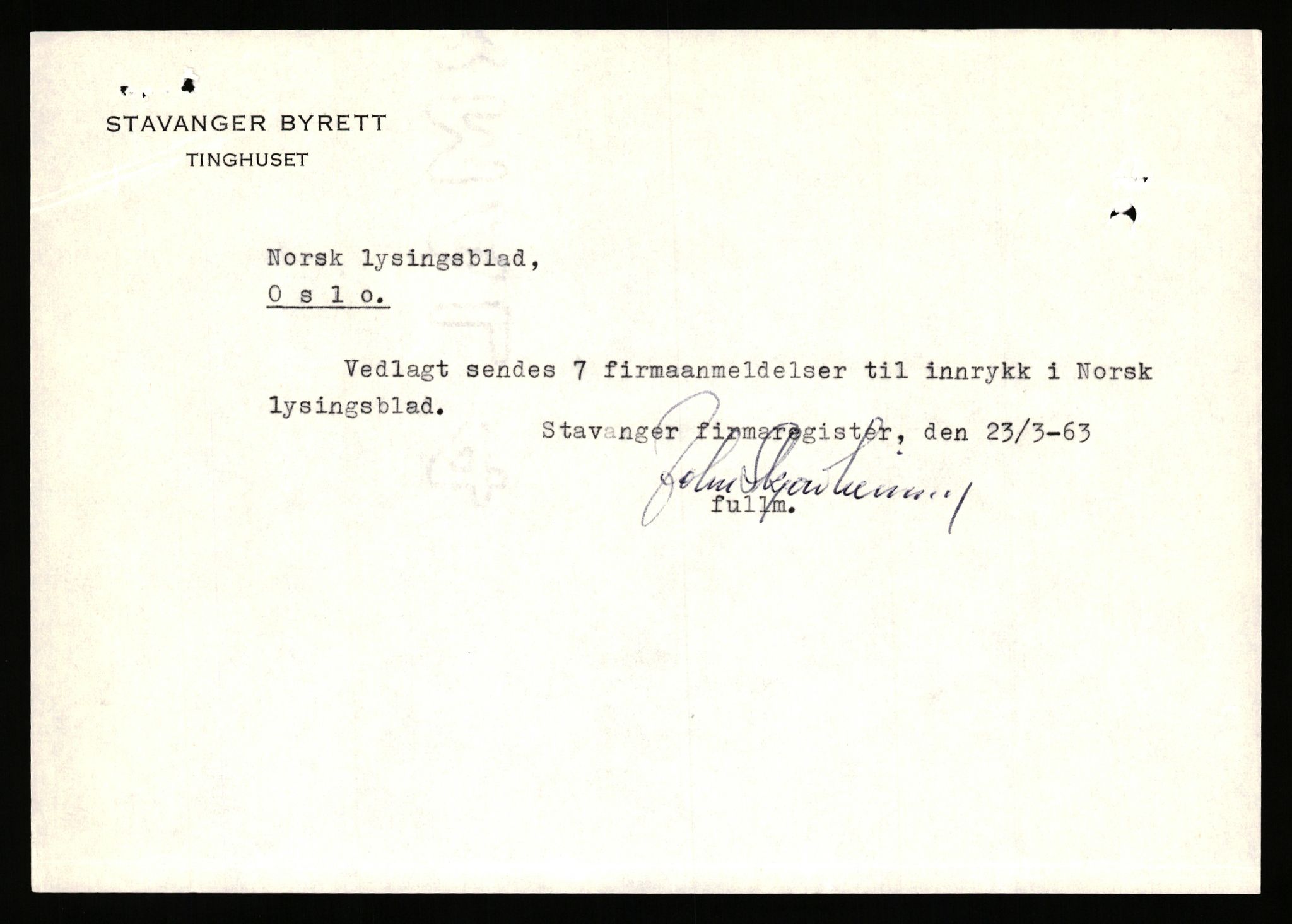 Stavanger byfogd, SAST/A-101408/002/J/Jd/Jde/L0003: Registreringsmeldinger og bilag. Enkeltmannsforetak, 751-1000, 1928-1976, p. 288