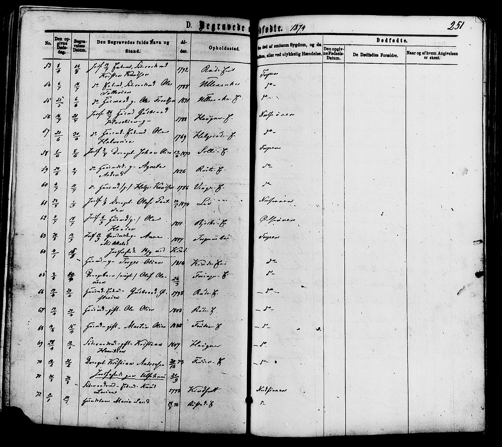 Nordre Land prestekontor, AV/SAH-PREST-124/H/Ha/Haa/L0002: Parish register (official) no. 2, 1872-1881, p. 251