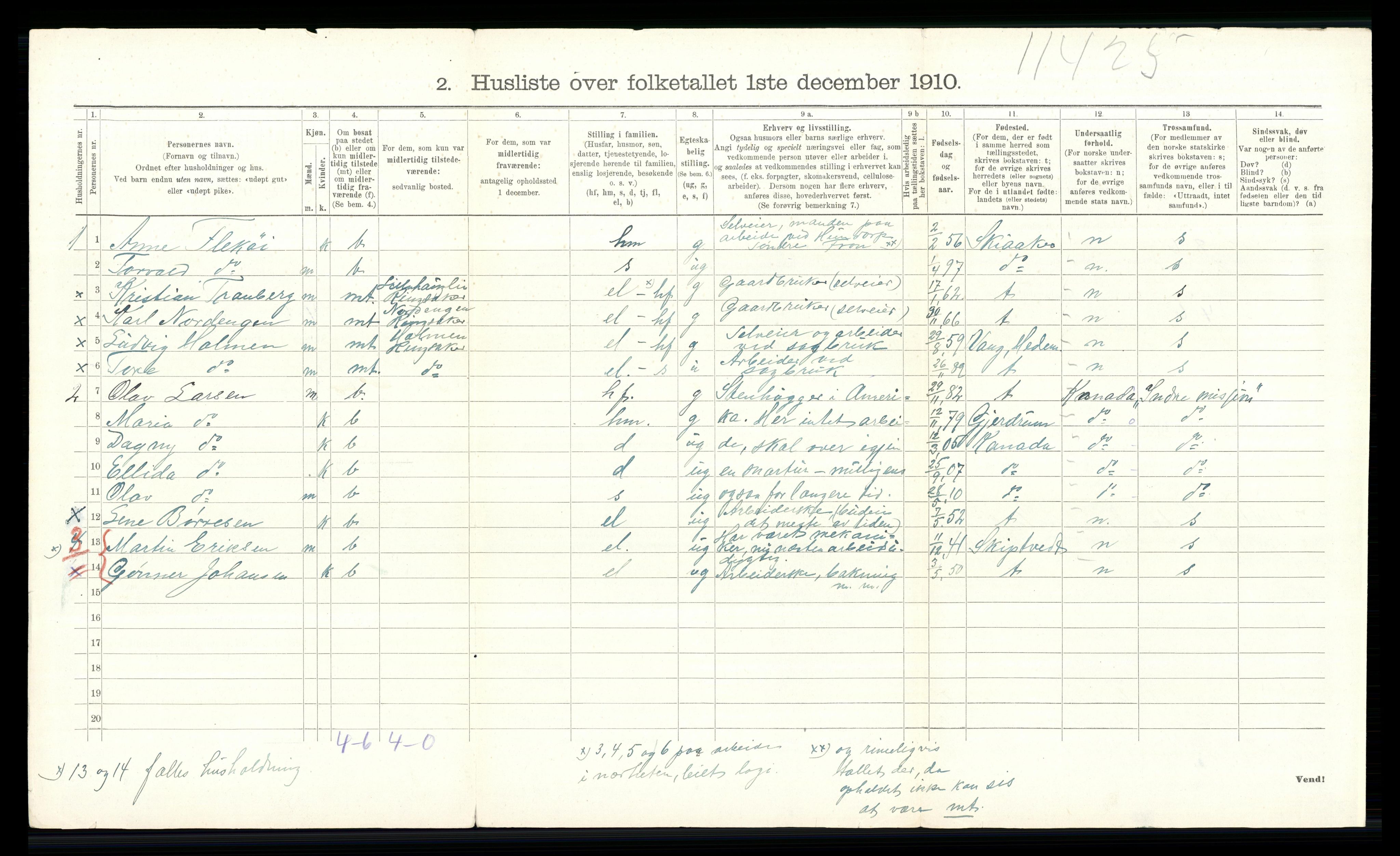 RA, 1910 census for Ringsaker, 1910, p. 3632