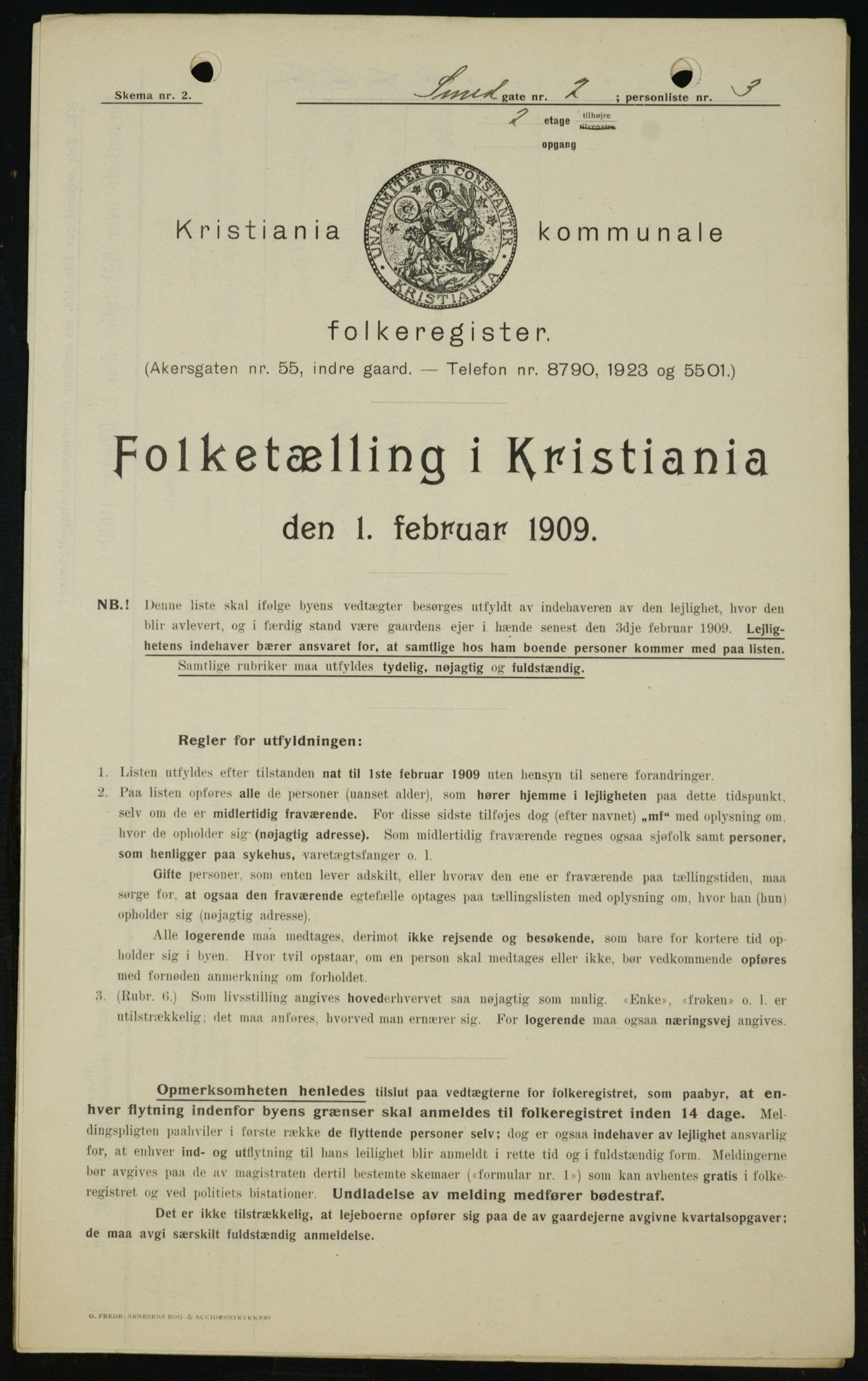 OBA, Municipal Census 1909 for Kristiania, 1909, p. 88071