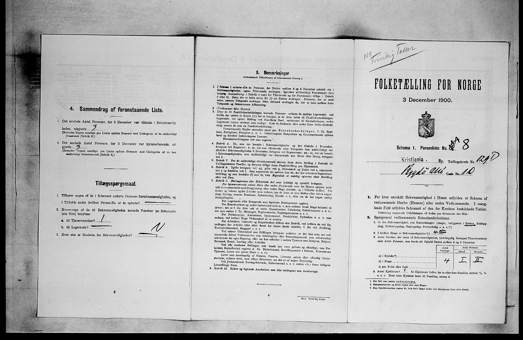 SAO, 1900 census for Kristiania, 1900, p. 9721