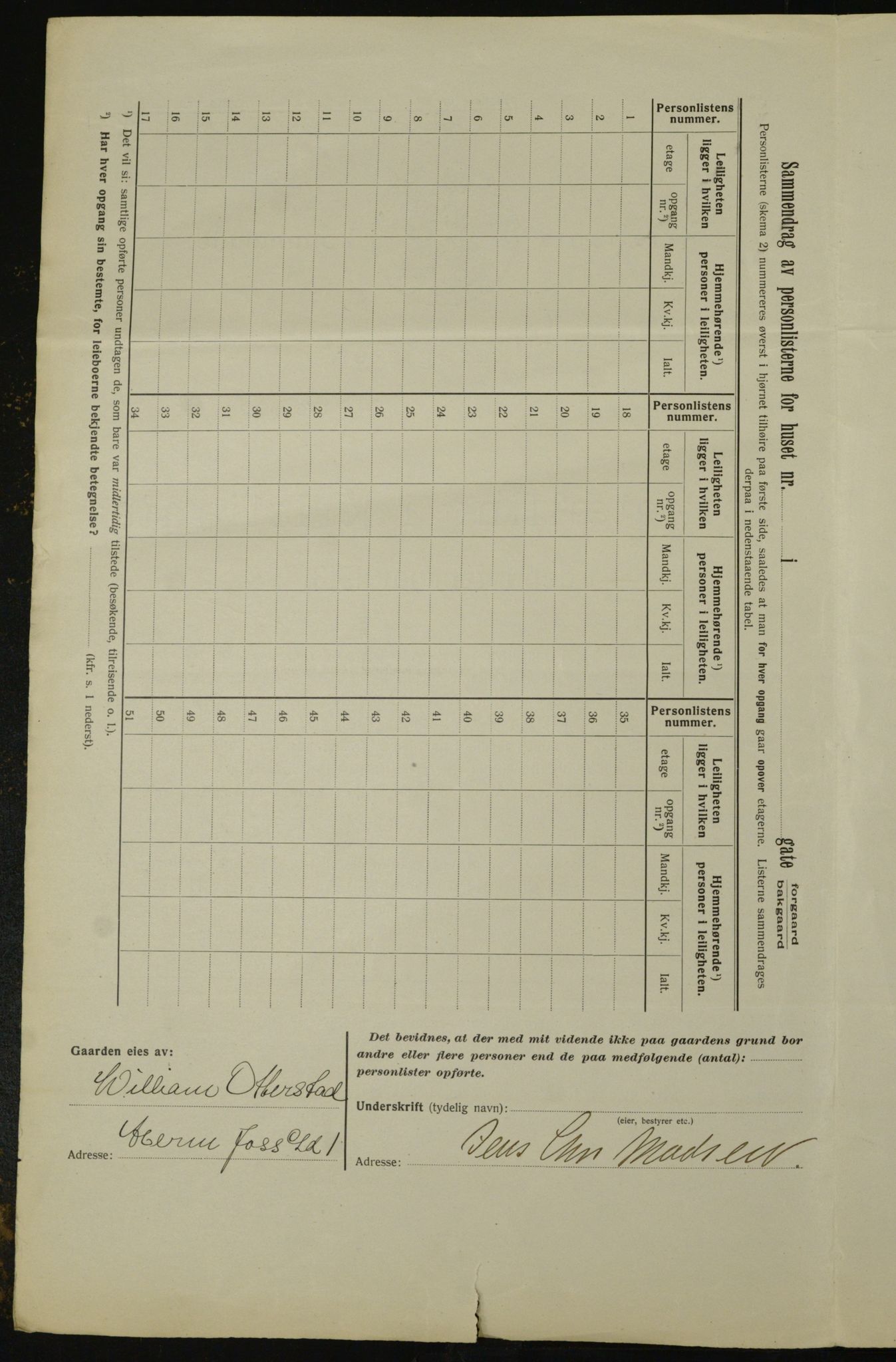 OBA, Municipal Census 1913 for Kristiania, 1913, p. 12360