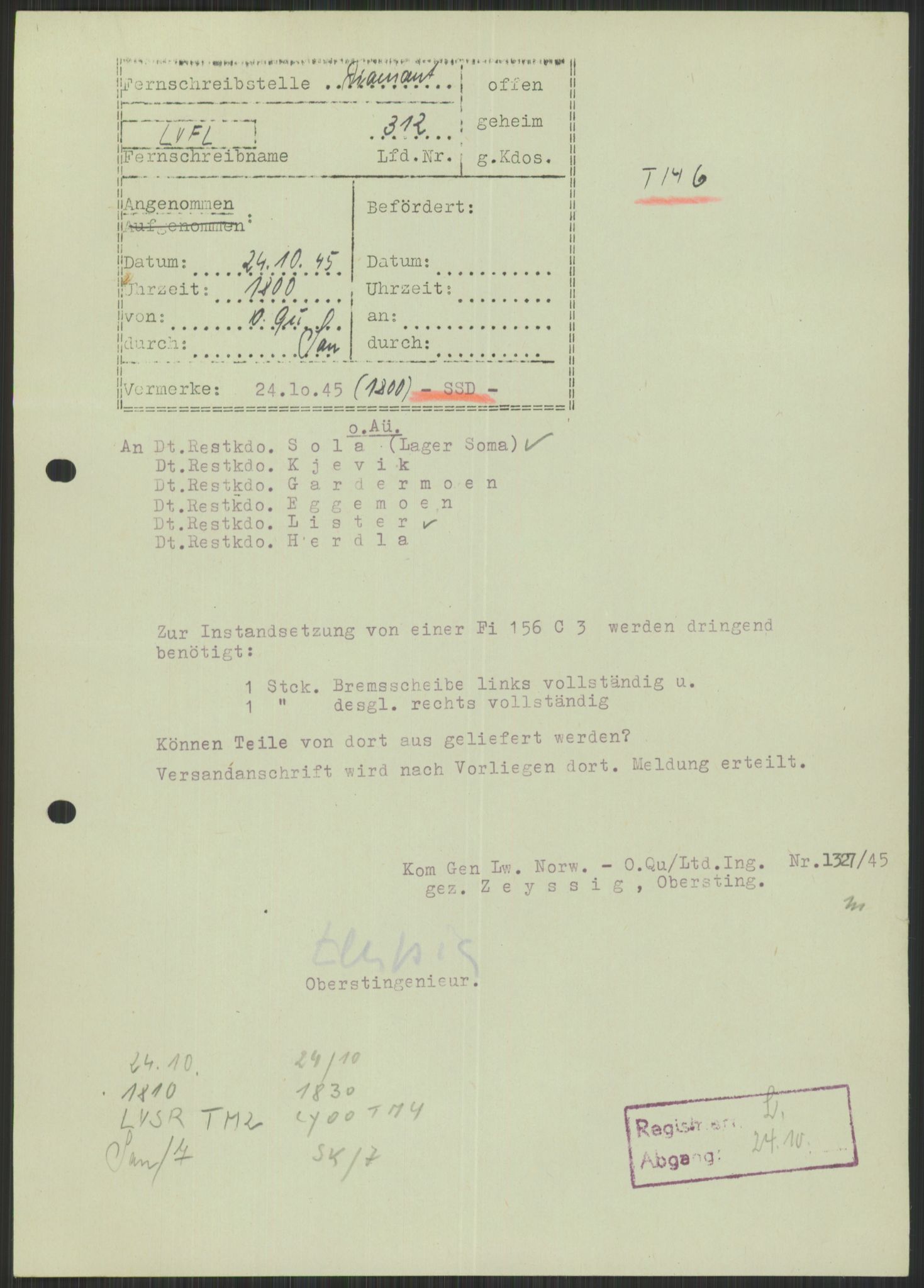 Deutscher Oberbefehlshaber Norwegen (DOBN), AV/RA-RAFA-2197/D/Di/L0066: AOK 20/WBN-DOBN Luftwaffe/Komm G. d.Dt.Lw. in Norwegen, 1945, p. 799