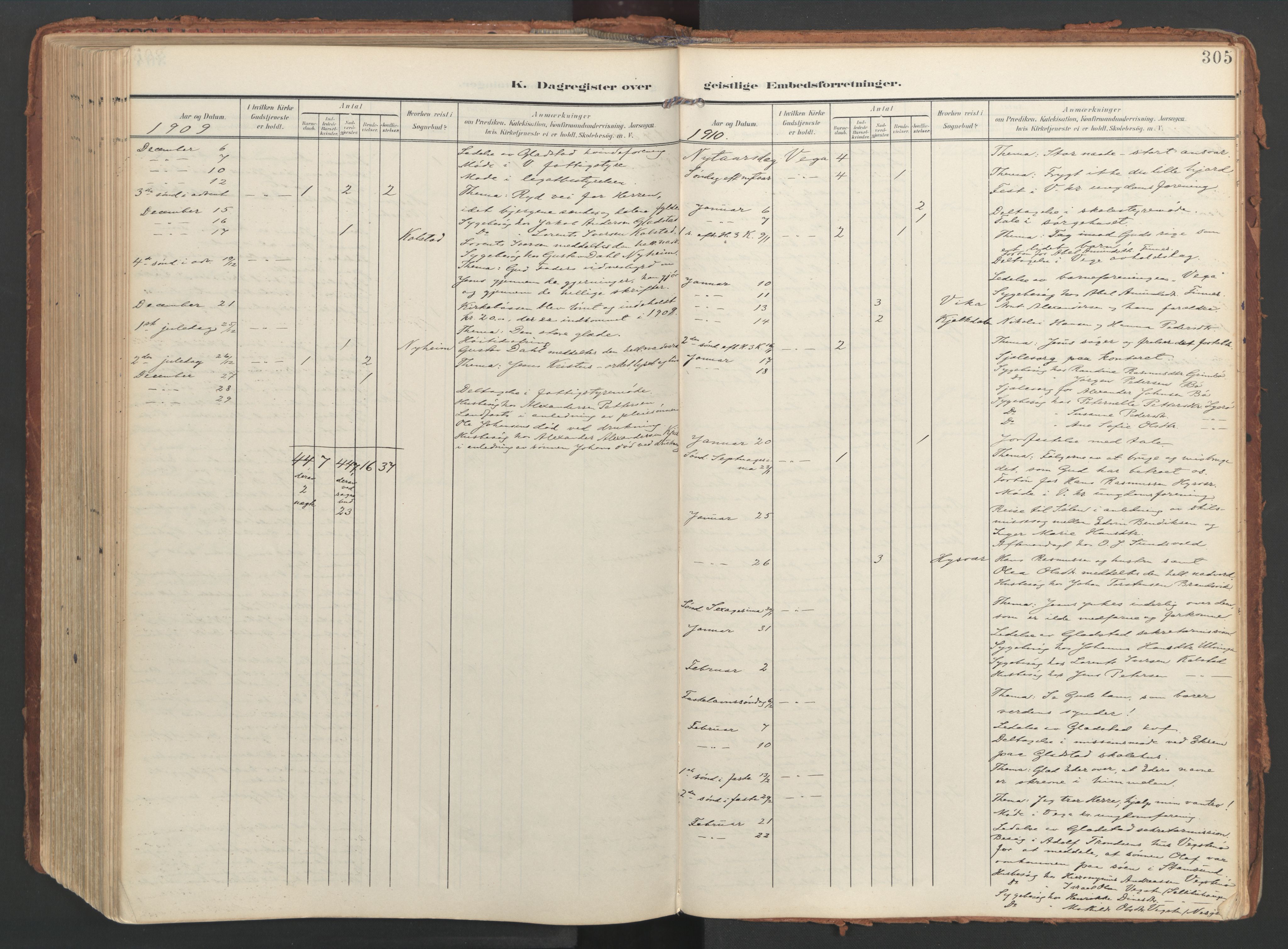 Ministerialprotokoller, klokkerbøker og fødselsregistre - Nordland, AV/SAT-A-1459/816/L0250: Parish register (official) no. 816A16, 1903-1923, p. 305