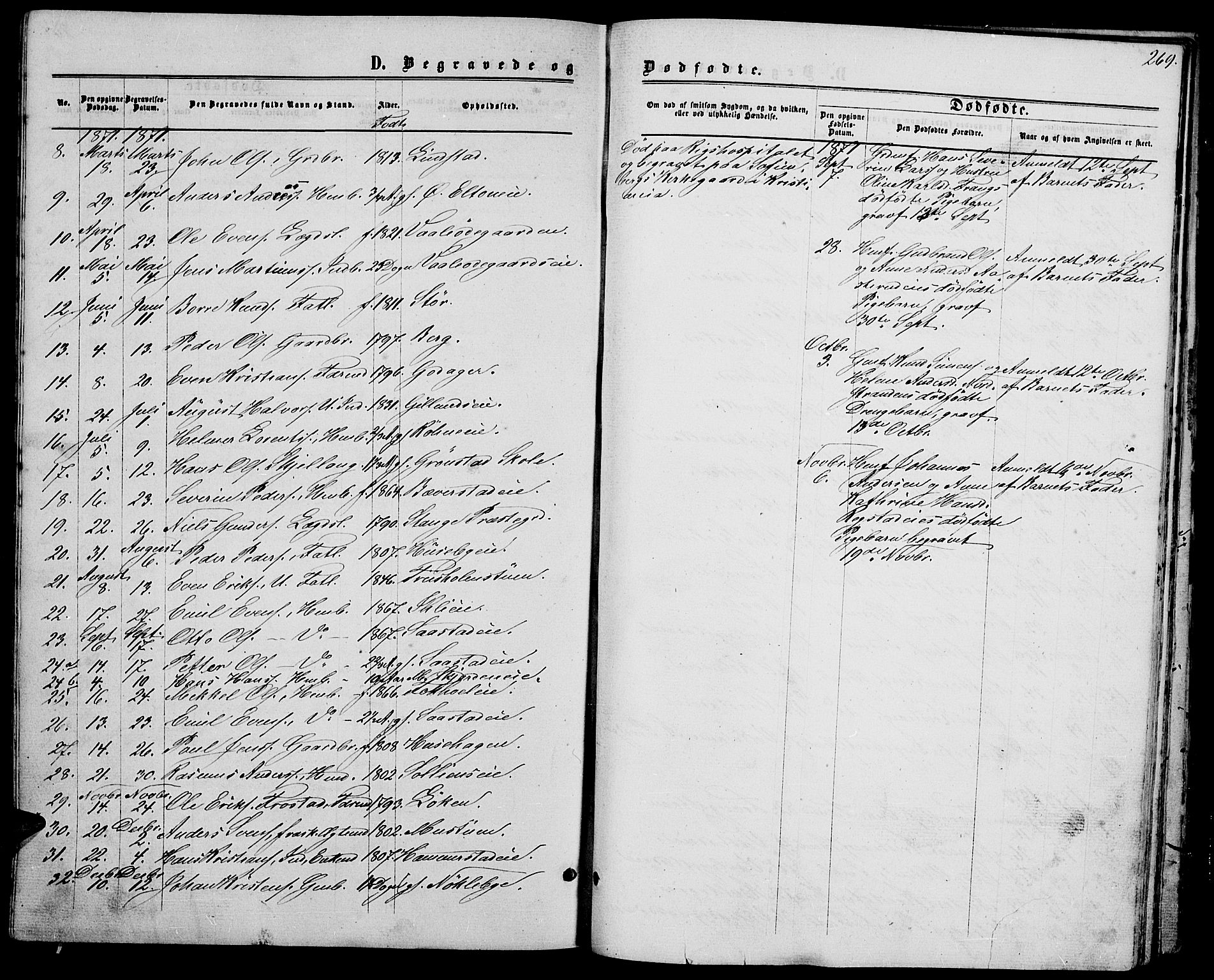 Stange prestekontor, AV/SAH-PREST-002/L/L0006: Parish register (copy) no. 6, 1864-1882, p. 269