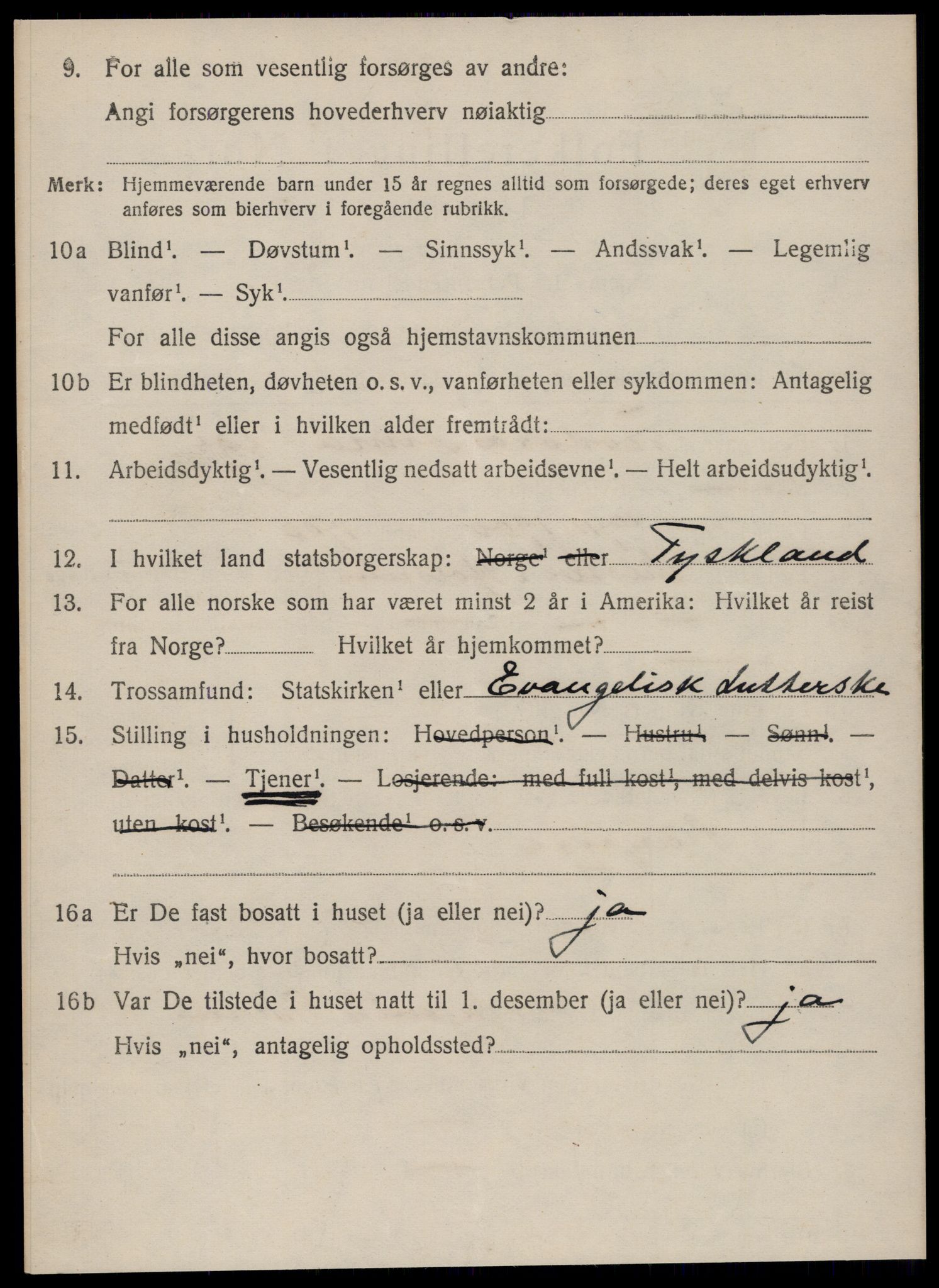 SAT, 1920 census for Borgund, 1920, p. 9109