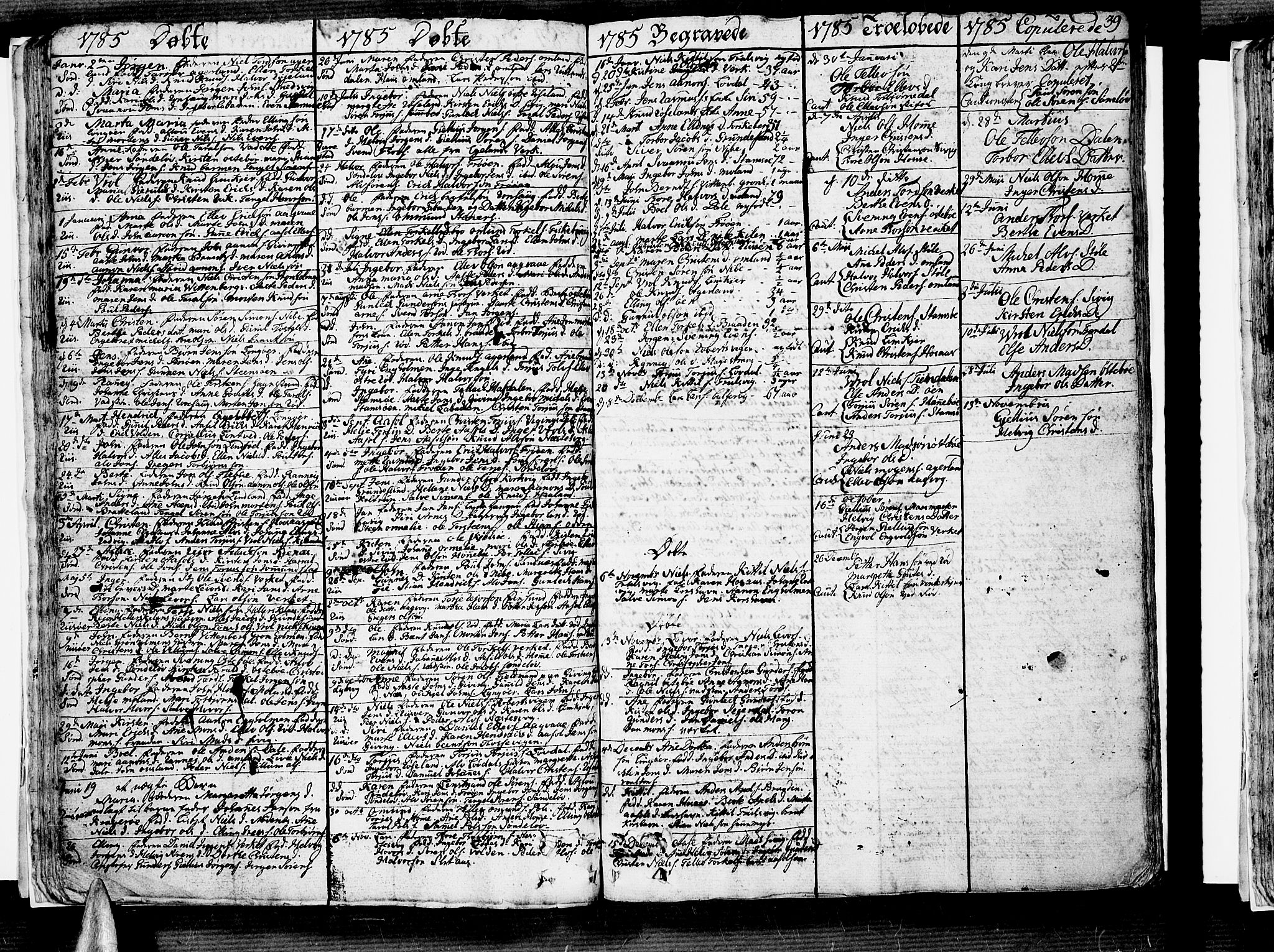 Søndeled sokneprestkontor, SAK/1111-0038/F/Fb/L0001: Parish register (copy) no. B 1, 1746-1816, p. 39