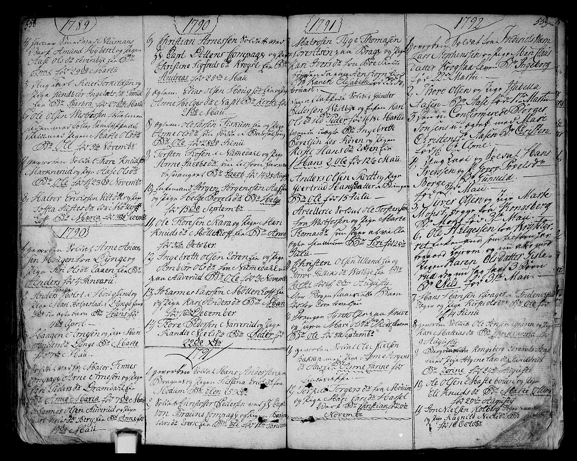 Eiker kirkebøker, SAKO/A-4/F/Fa/L0009: Parish register (official) no. I 9, 1789-1806, p. 558-559