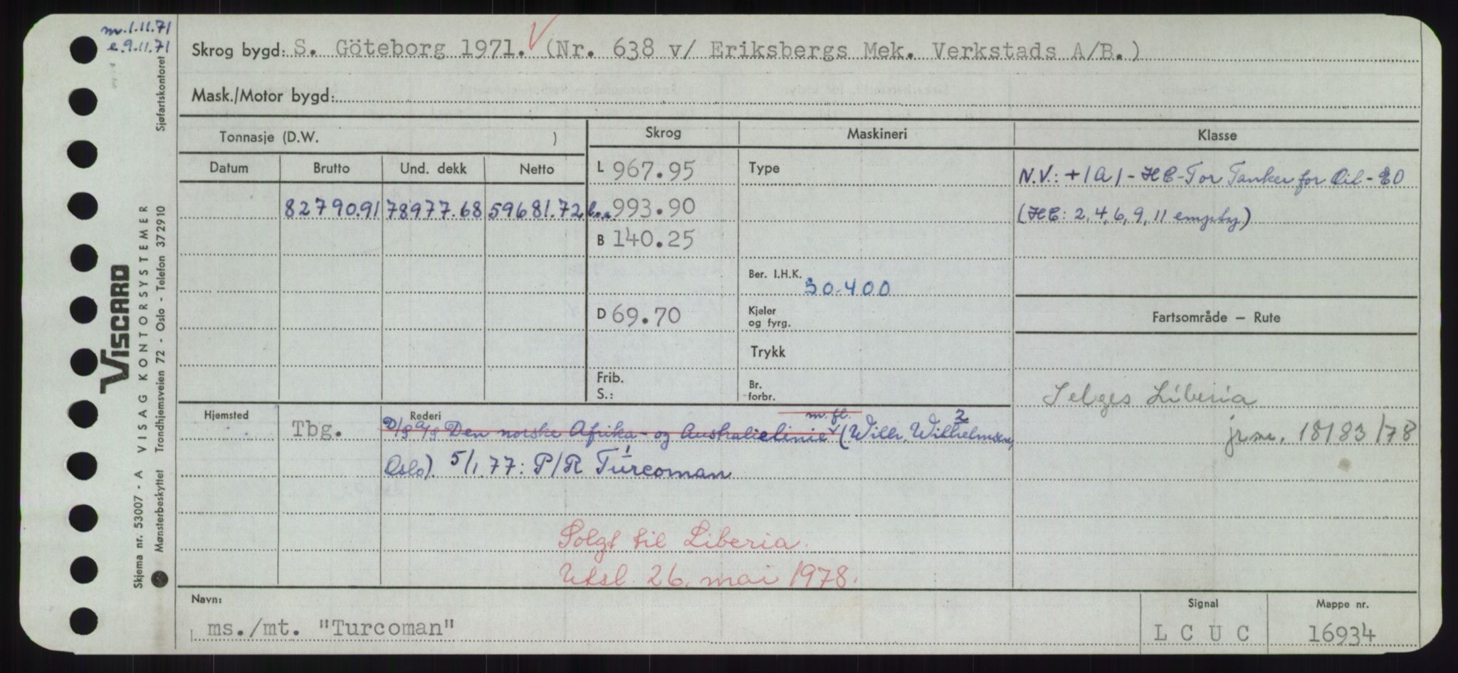 Sjøfartsdirektoratet med forløpere, Skipsmålingen, RA/S-1627/H/Hd/L0039: Fartøy, Ti-Tø, p. 825