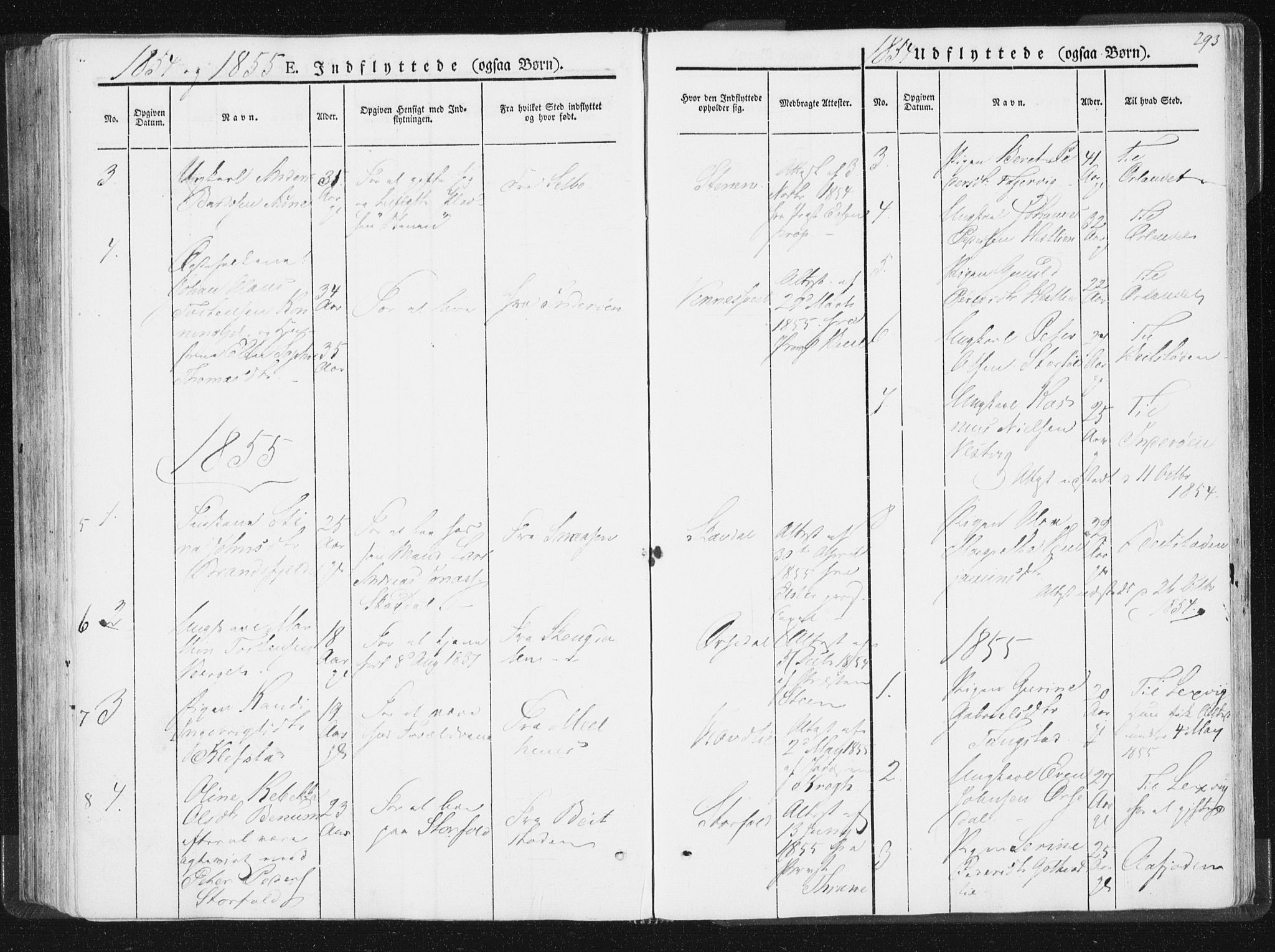 Ministerialprotokoller, klokkerbøker og fødselsregistre - Nord-Trøndelag, SAT/A-1458/744/L0418: Parish register (official) no. 744A02, 1843-1866, p. 293