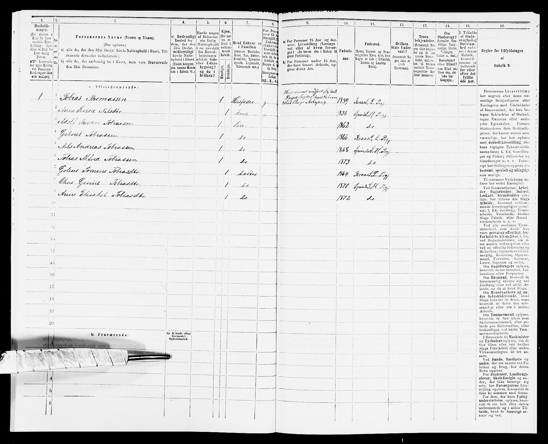 SAK, 1875 census for 1039P Herad, 1875, p. 861