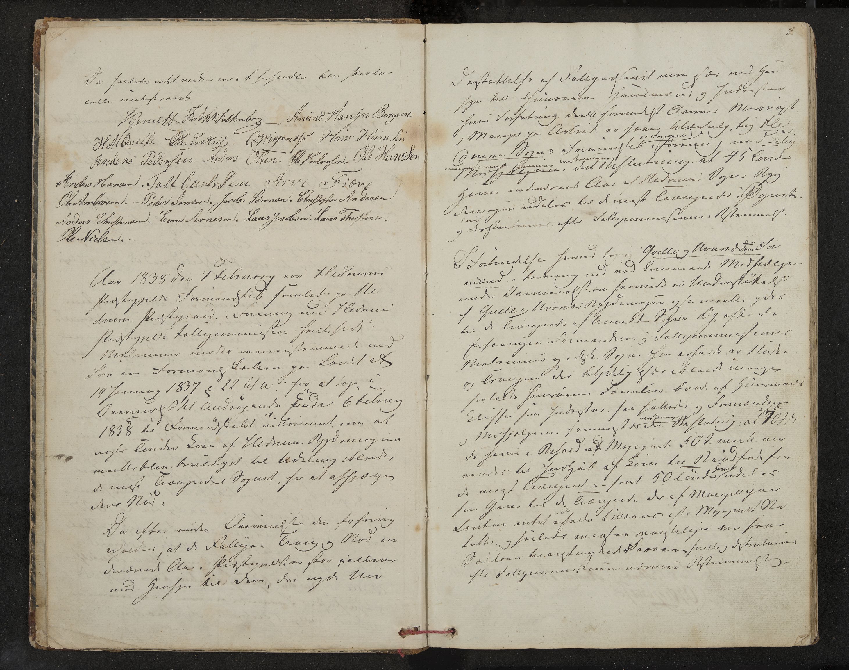 Hedrum formannskap og sentraladministrasjon, IKAK/0727021/A/Aa/L0001: Møtebok med register, 1837-1853, p. 3