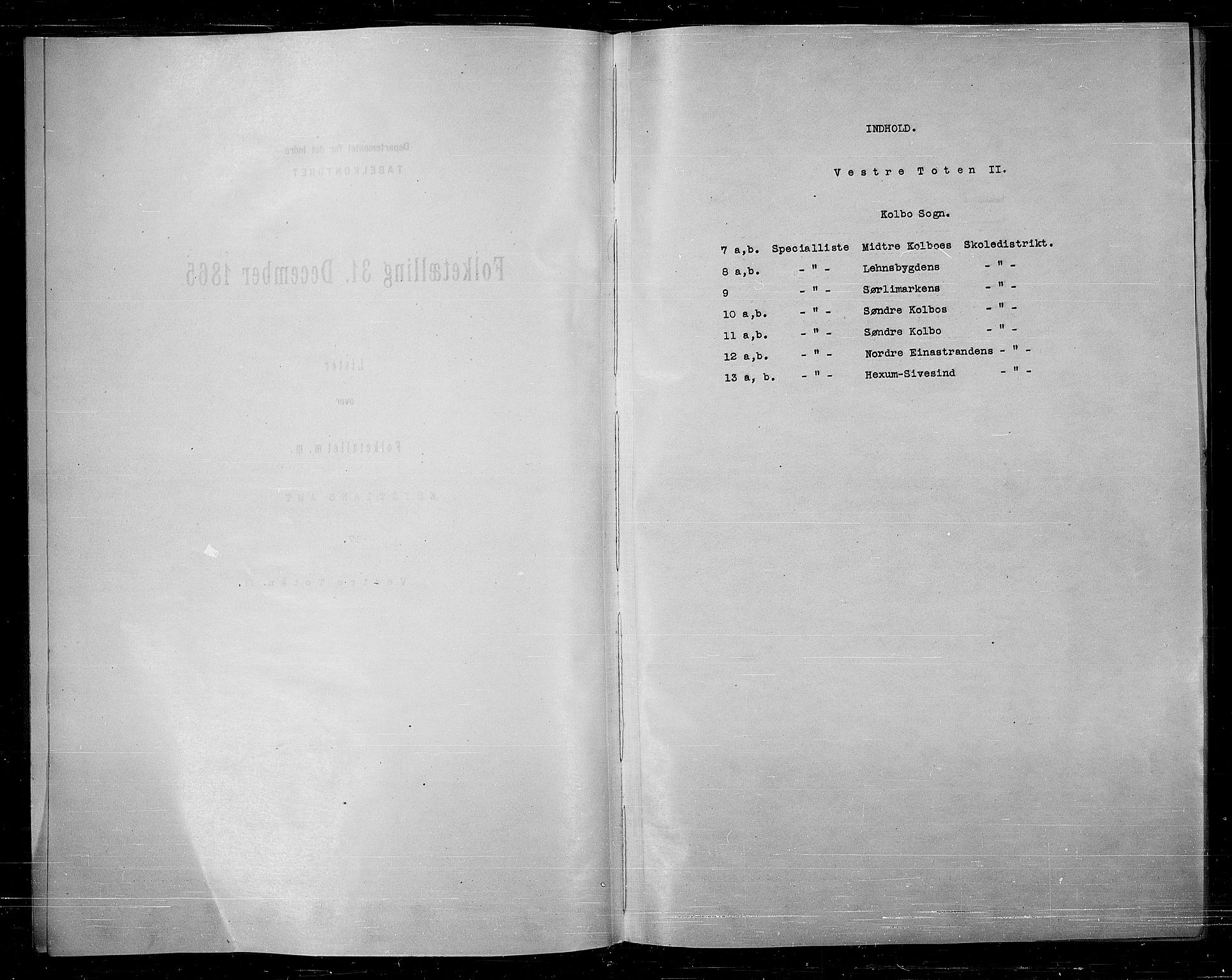 RA, 1865 census for Vestre Toten, 1865, p. 165