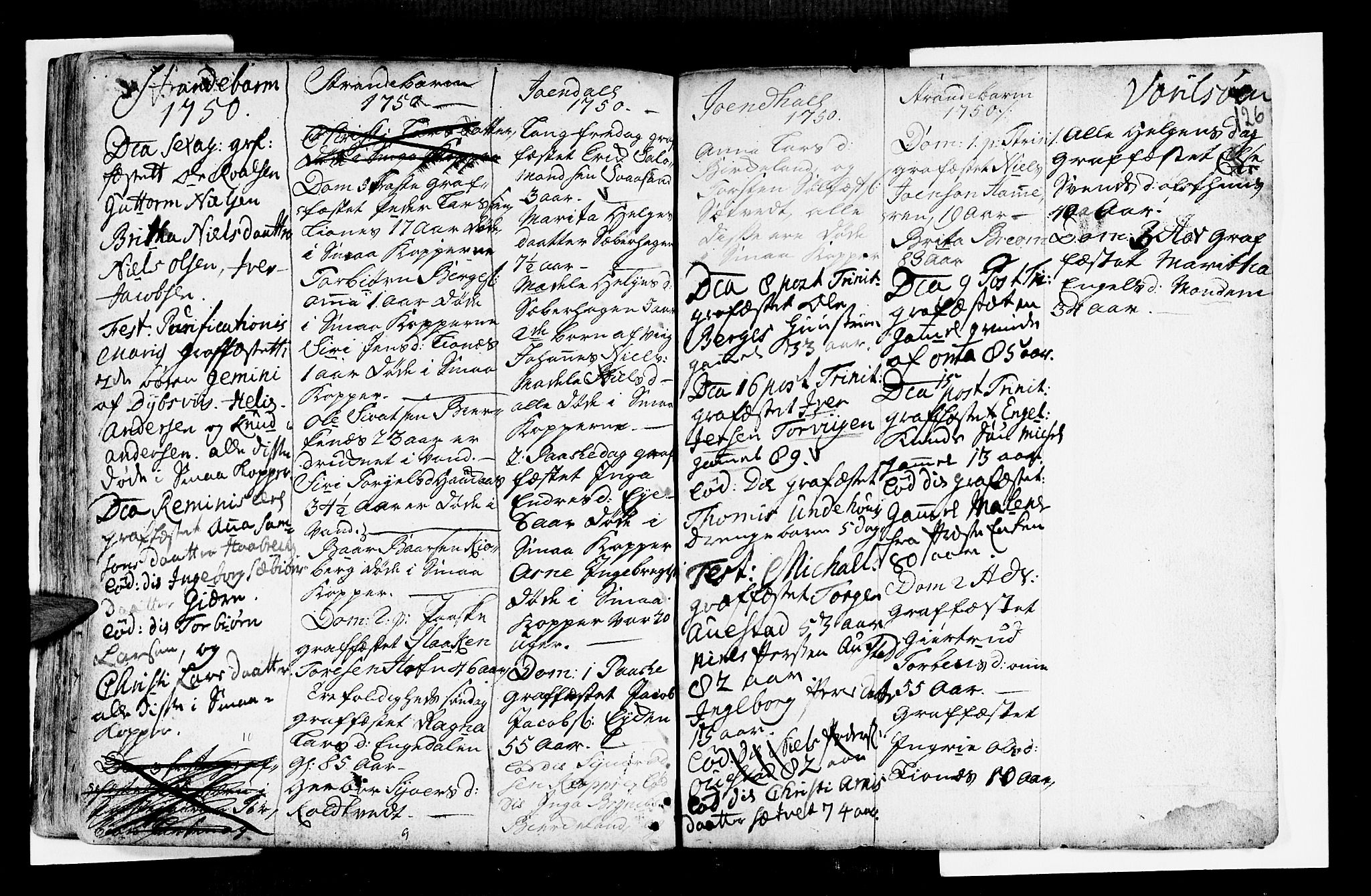 Strandebarm sokneprestembete, AV/SAB-A-78401/H/Haa: Parish register (official) no. A 2 /1, 1727-1750, p. 126