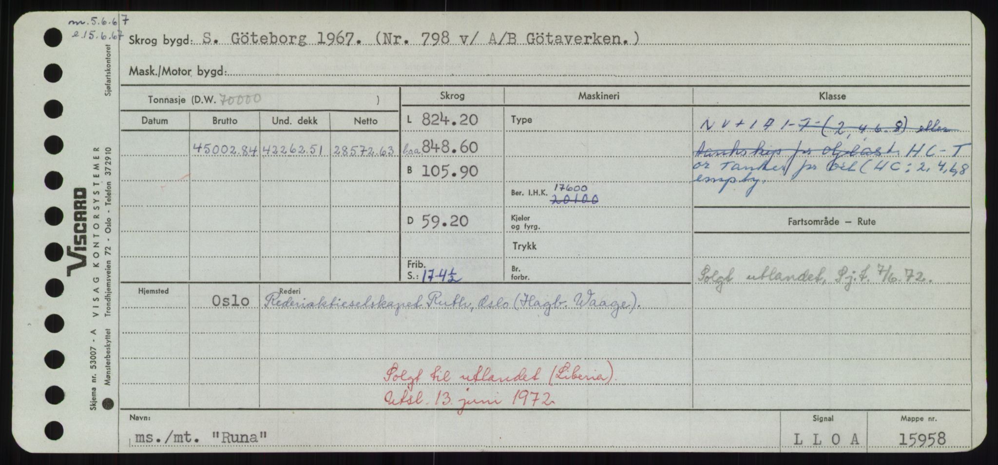 Sjøfartsdirektoratet med forløpere, Skipsmålingen, RA/S-1627/H/Hd/L0031: Fartøy, Rju-Sam, p. 301