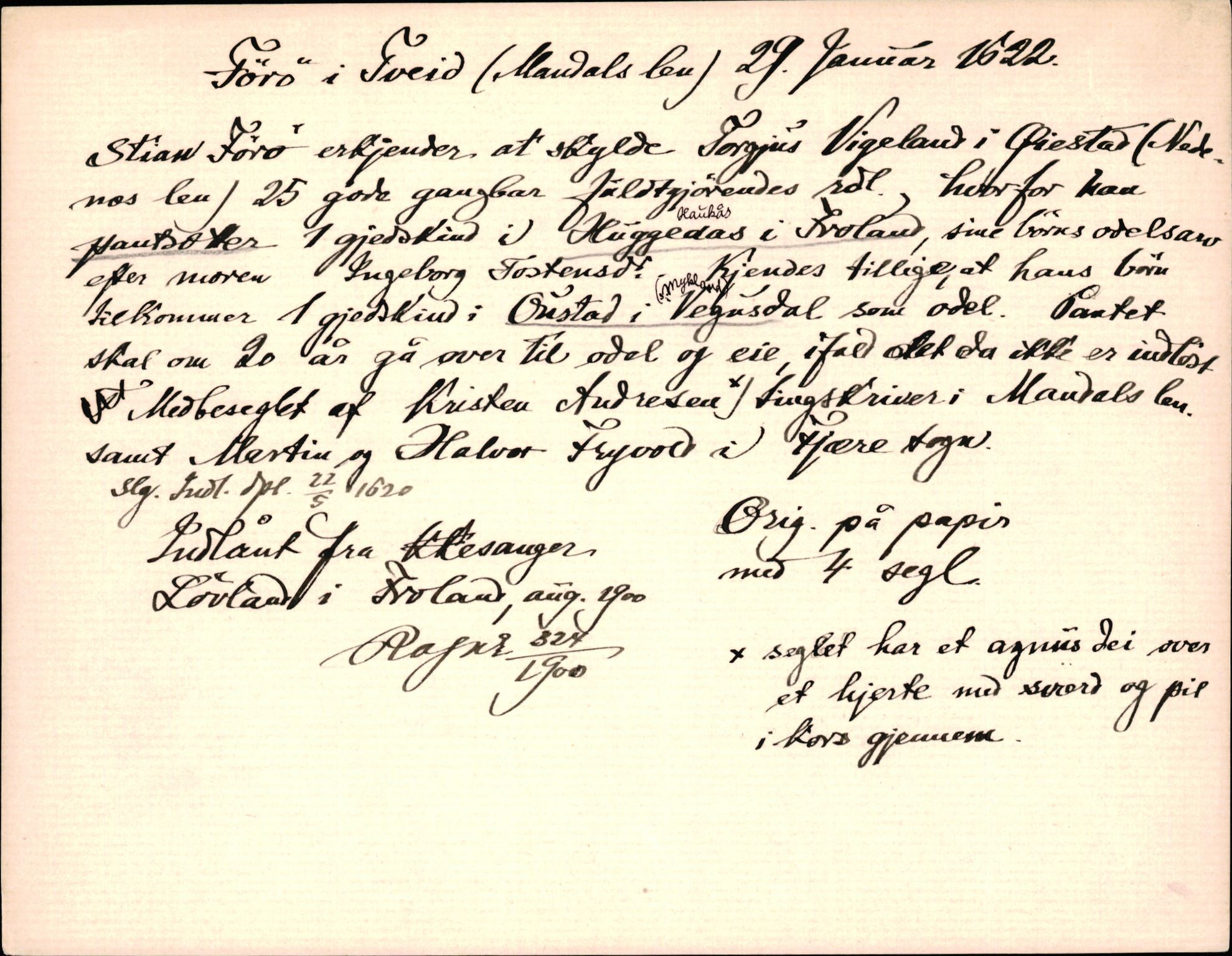 Riksarkivets diplomsamling, AV/RA-EA-5965/F35/F35d/L0003: Innlånte diplomer, seddelregister, 1621-1642, p. 15