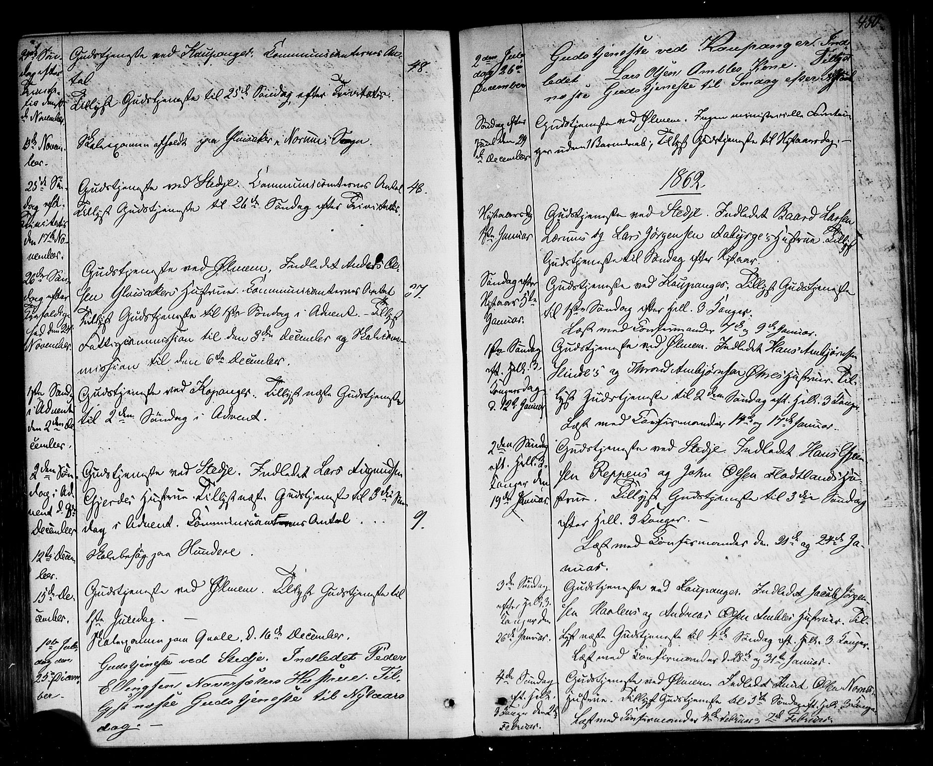 Sogndal sokneprestembete, AV/SAB-A-81301/H/Haa/Haaa/L0013: Parish register (official) no. A 13, 1859-1877, p. 450