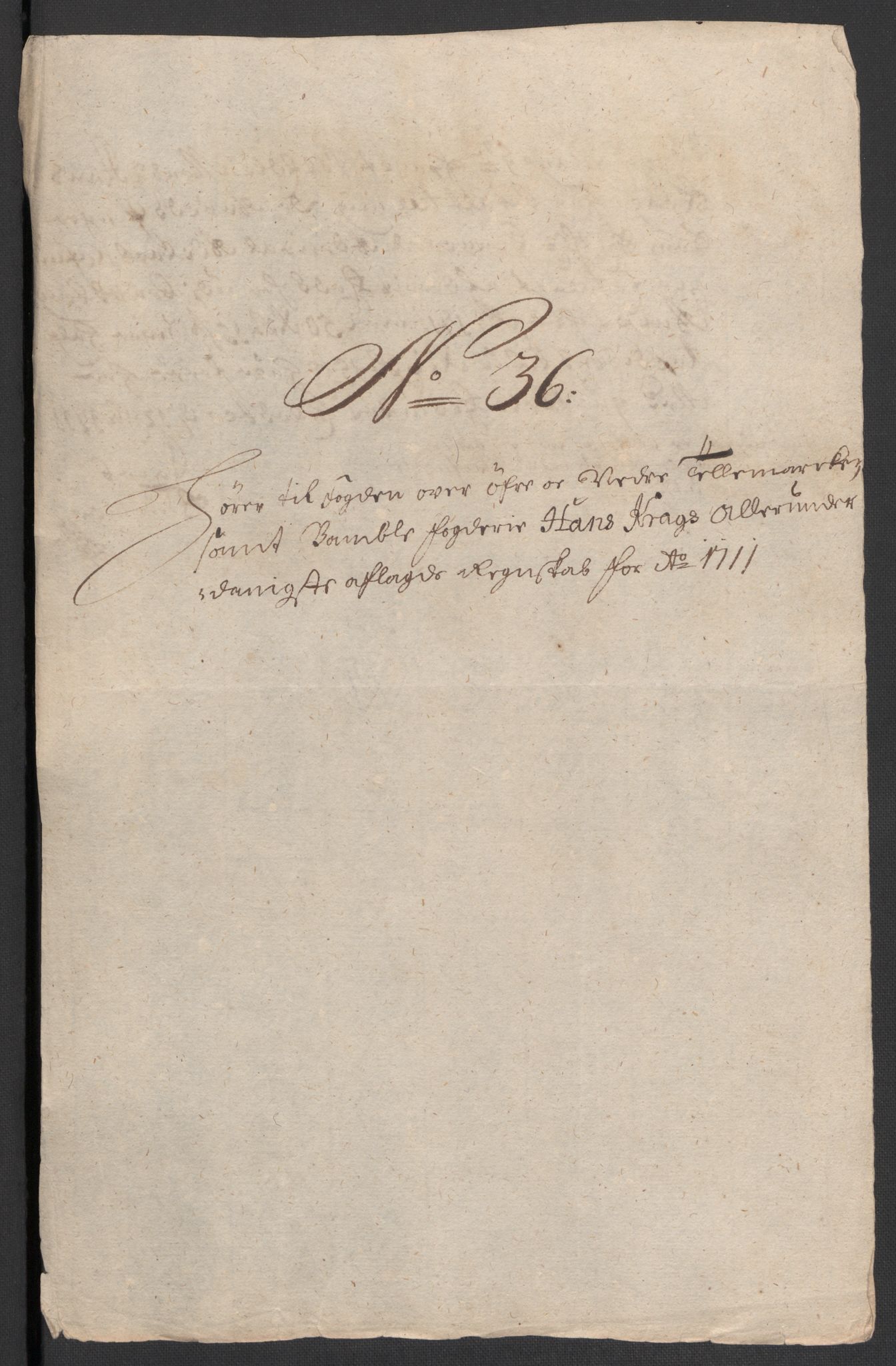 Rentekammeret inntil 1814, Reviderte regnskaper, Fogderegnskap, AV/RA-EA-4092/R36/L2120: Fogderegnskap Øvre og Nedre Telemark og Bamble, 1711, p. 324