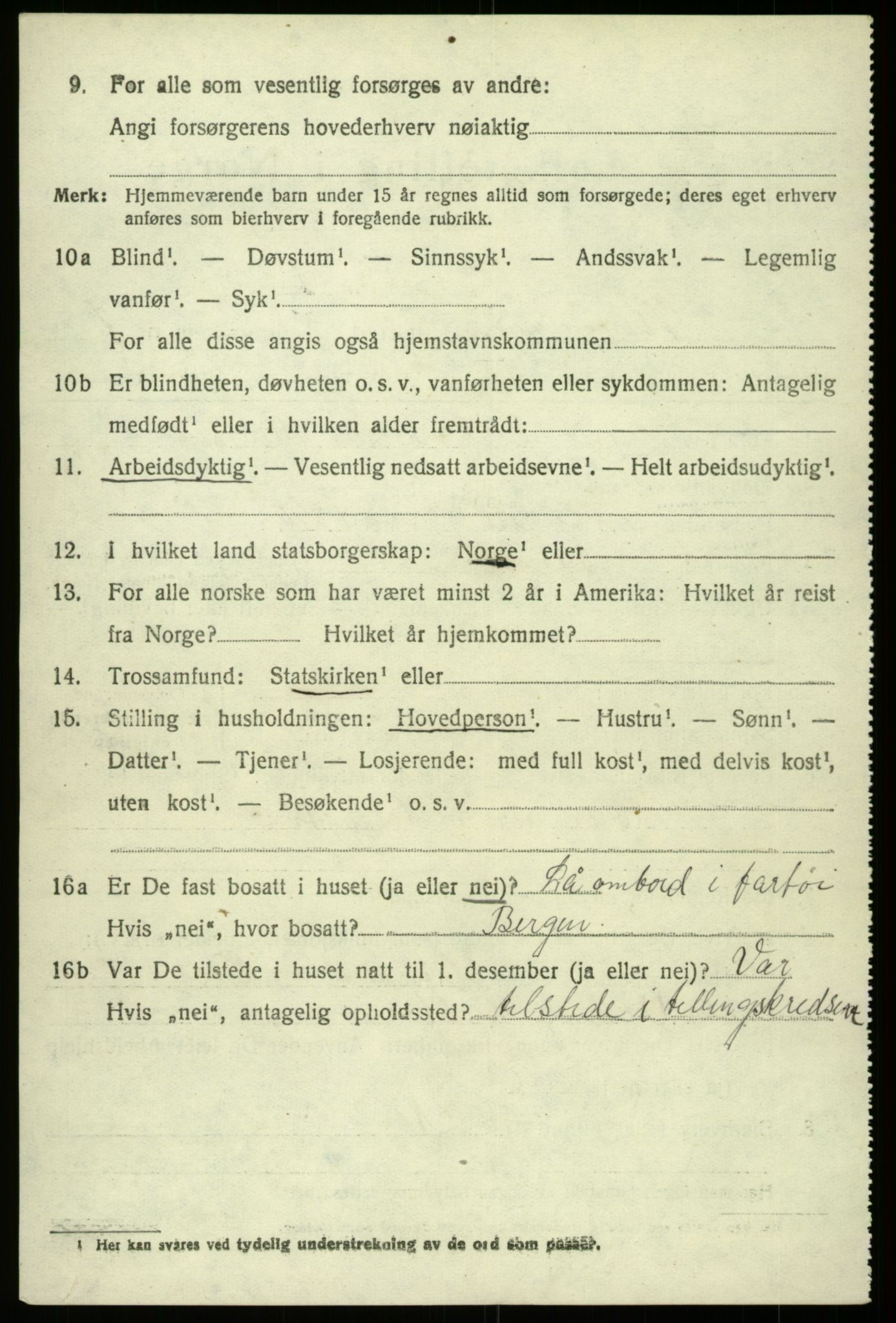 SAB, 1920 census for Kinsarvik, 1920, p. 3589