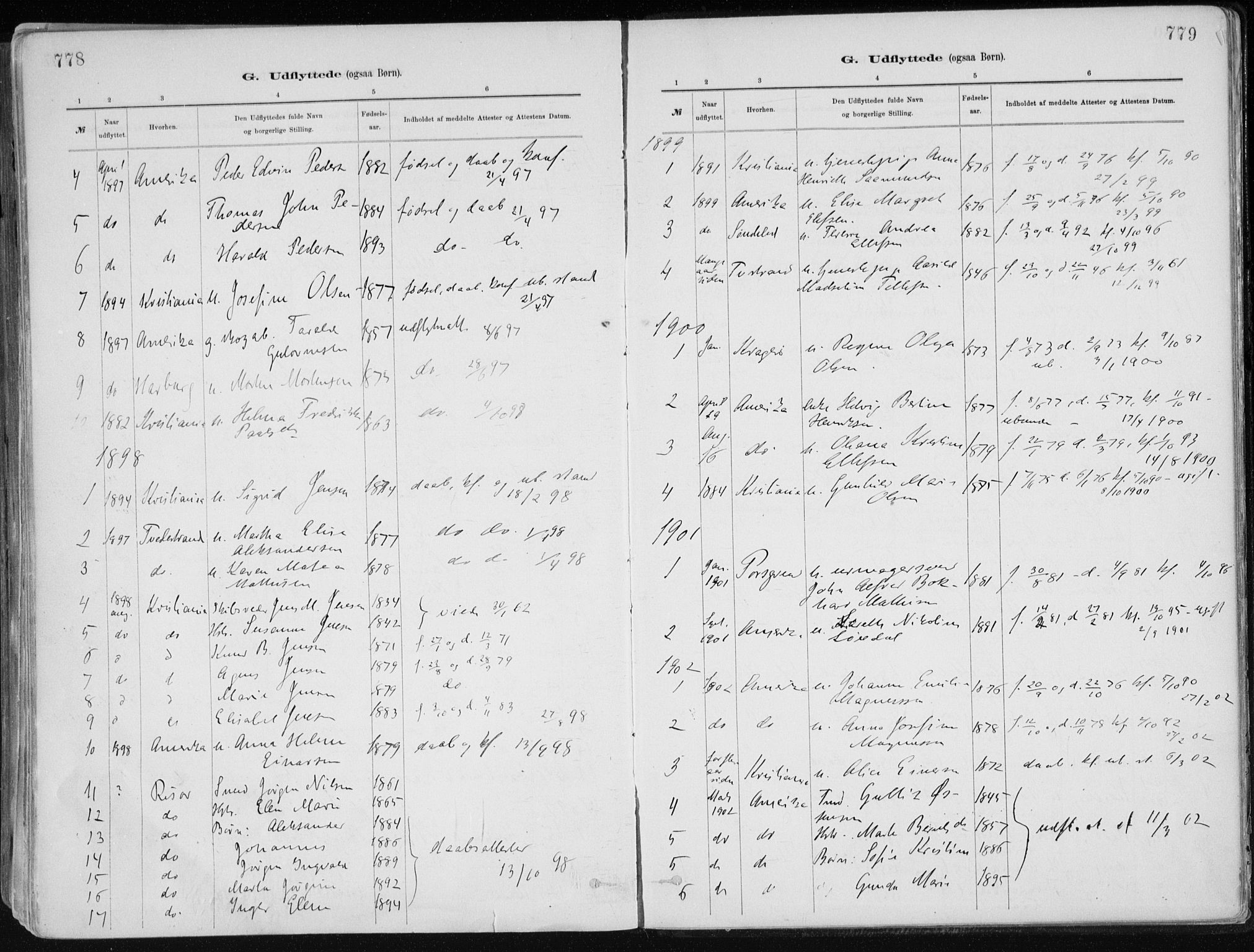 Dypvåg sokneprestkontor, SAK/1111-0007/F/Fa/Faa/L0008: Parish register (official) no. A 8, 1885-1906, p. 778-779