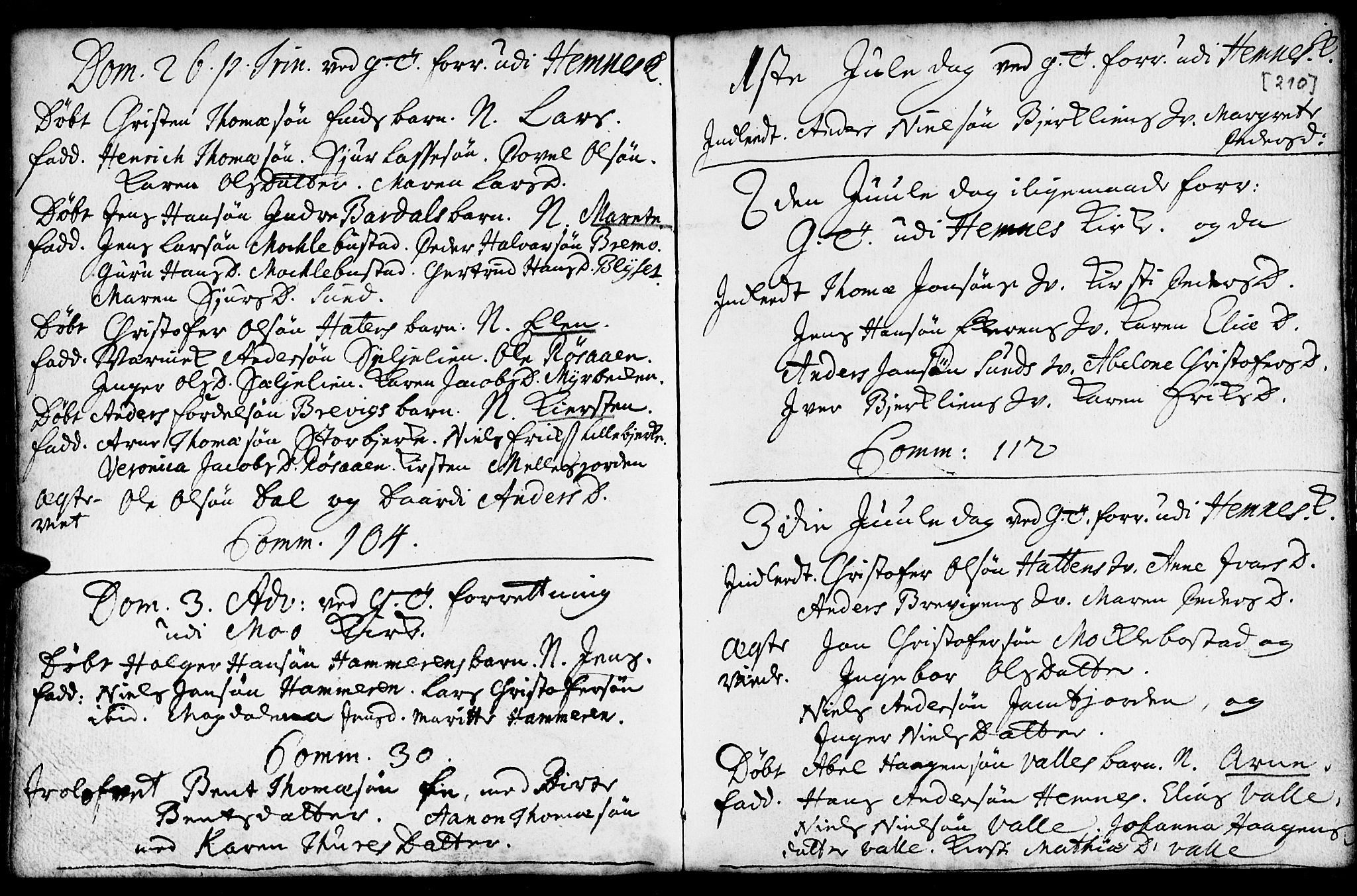 Ministerialprotokoller, klokkerbøker og fødselsregistre - Nordland, SAT/A-1459/825/L0345: Parish register (official) no. 825A01, 1704-1728, p. 210