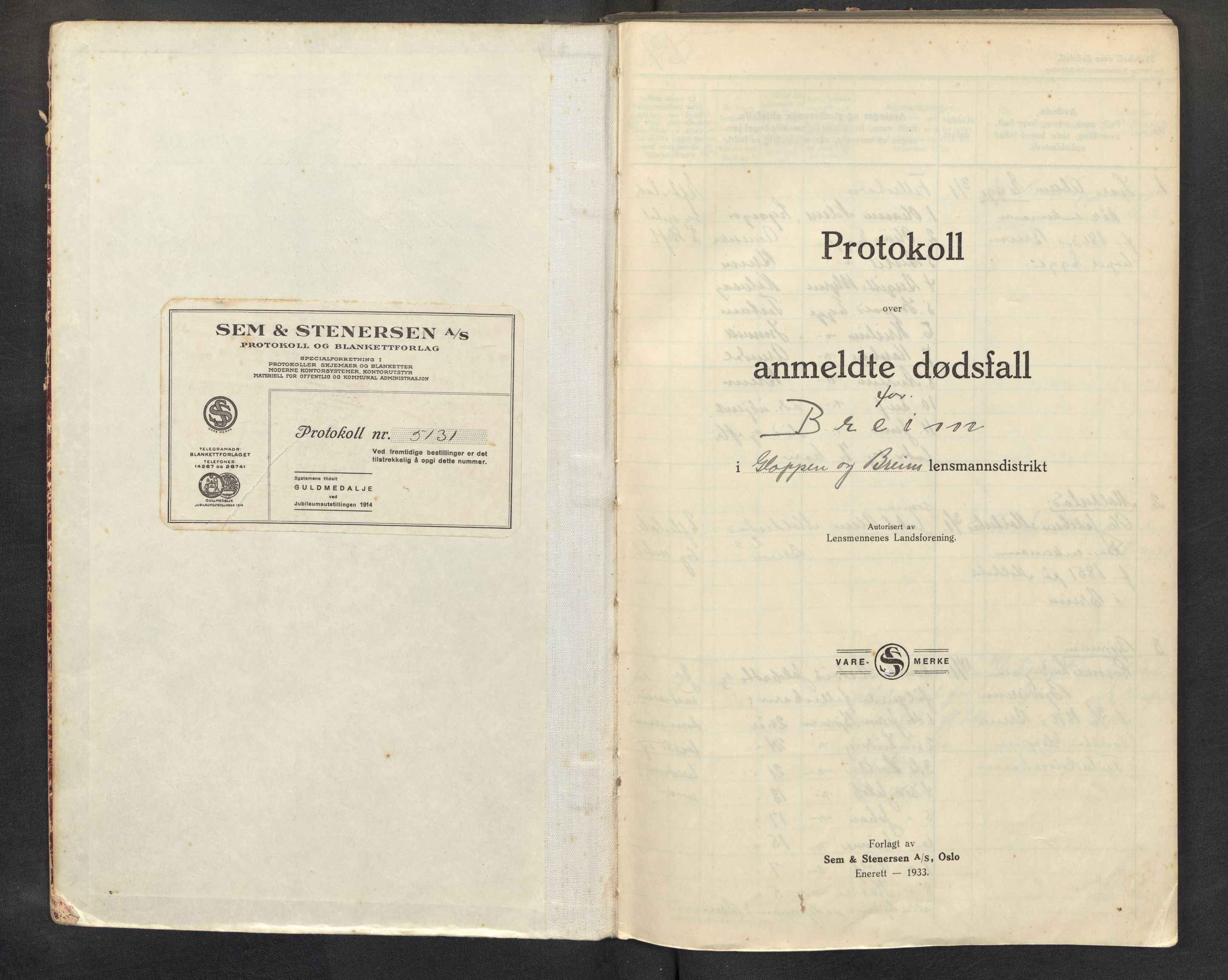 Lensmannen i Gloppen og Breim, AV/SAB-A-27801/0006/L0006: Dødsfallprotokoll, Breim, 1935-1948