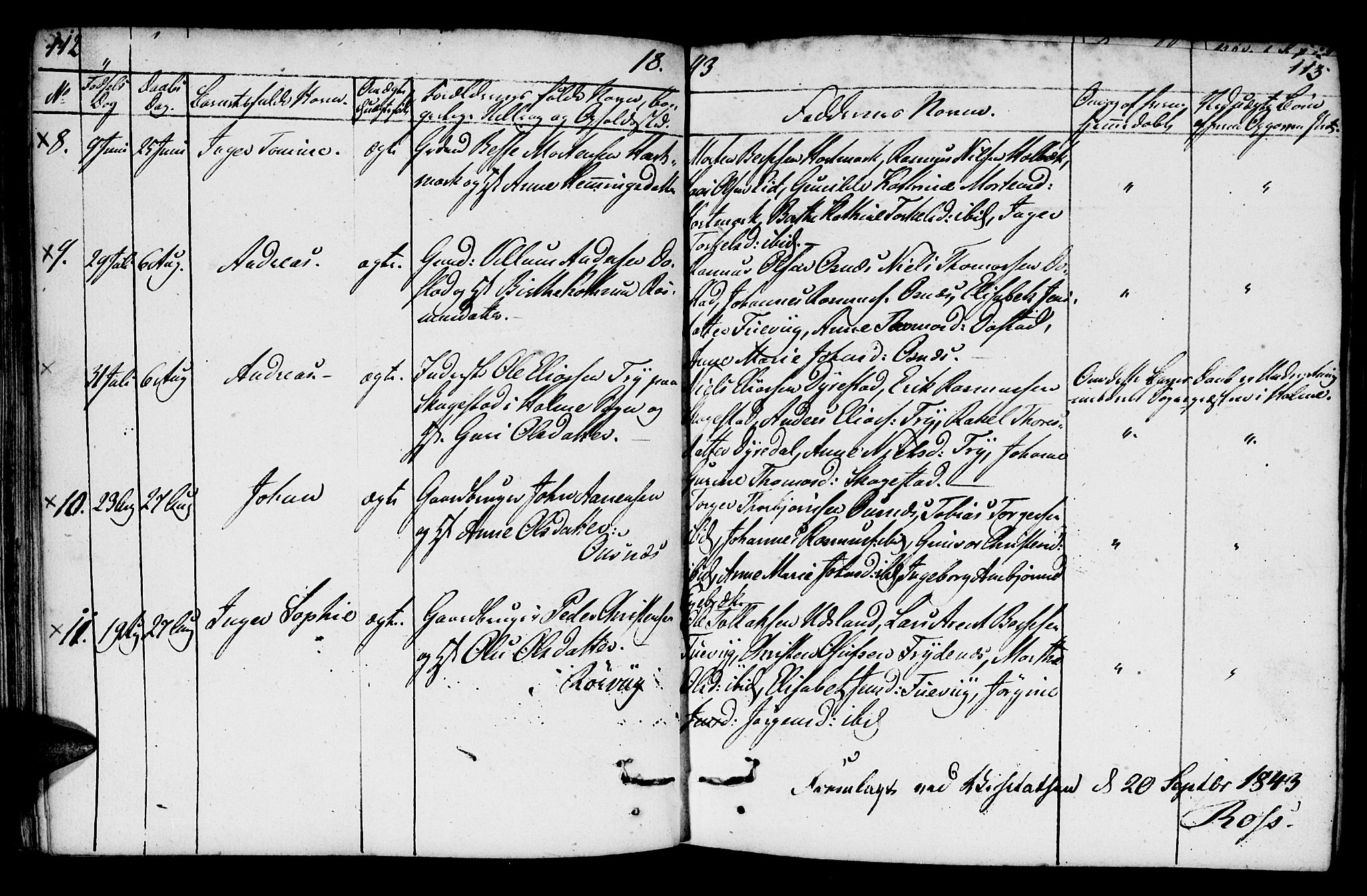 Mandal sokneprestkontor, SAK/1111-0030/F/Fb/Fbb/L0001: Parish register (copy) no. B 1, 1802-1846, p. 112-113