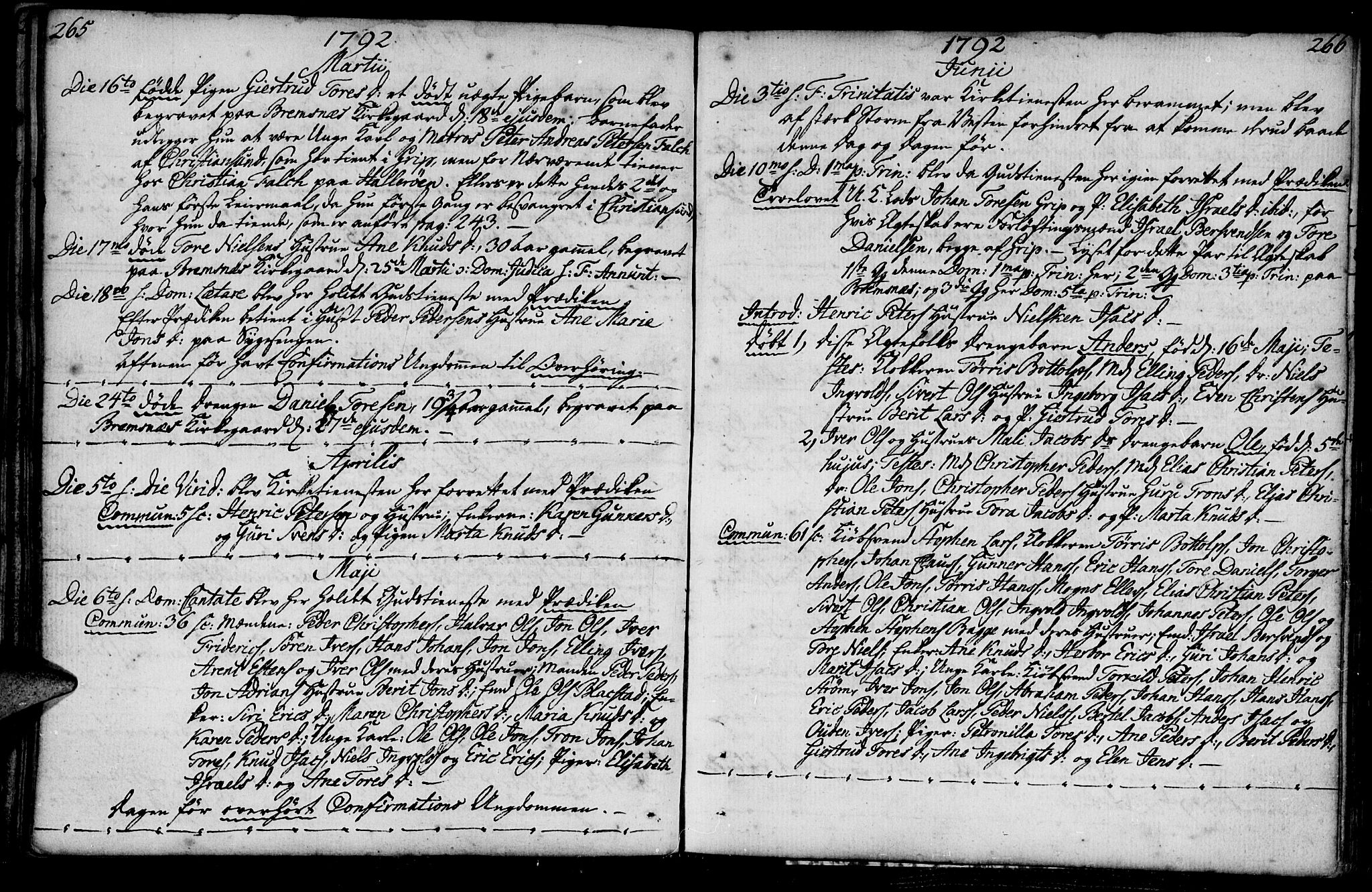 Ministerialprotokoller, klokkerbøker og fødselsregistre - Møre og Romsdal, AV/SAT-A-1454/574/L0876: Parish register (official) no. 574A02, 1754-1814, p. 265-266